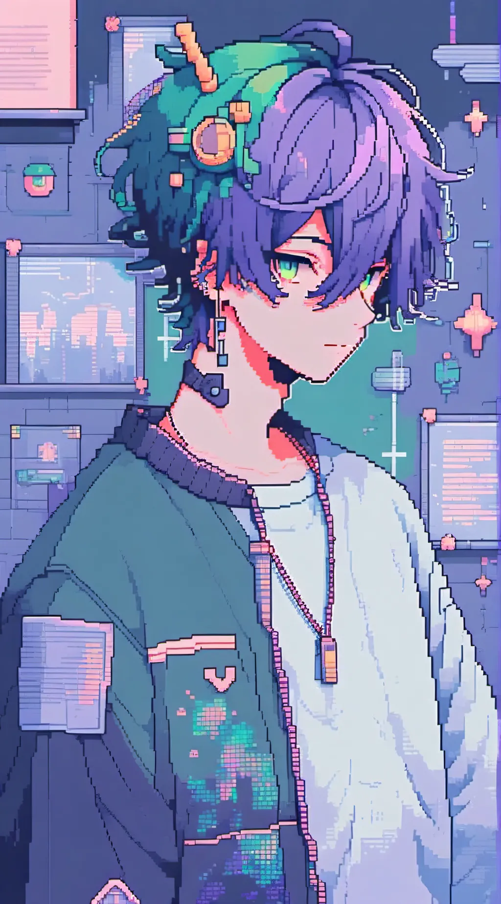 ai character: jubb💚👽 background