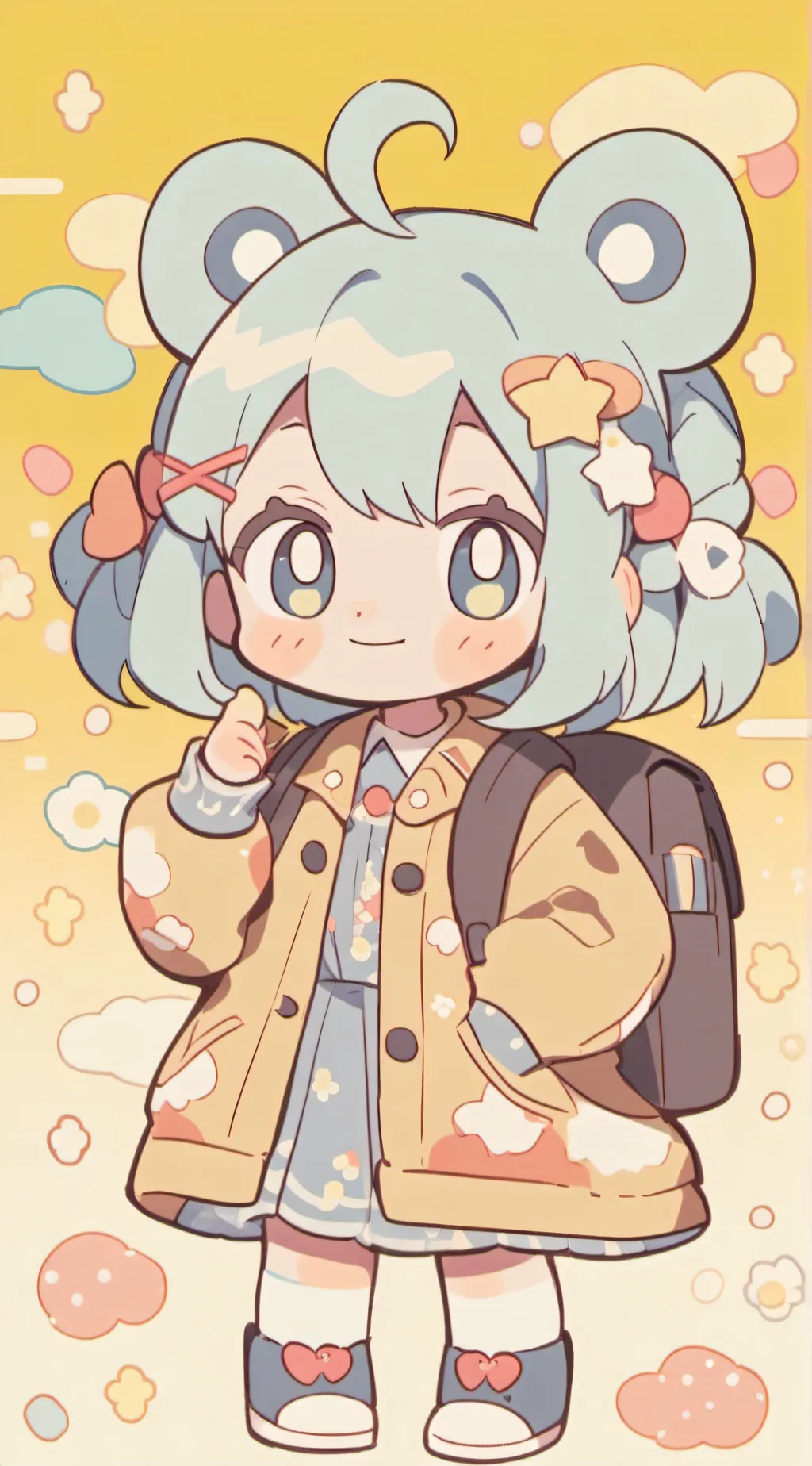 ai character: Bluey  background