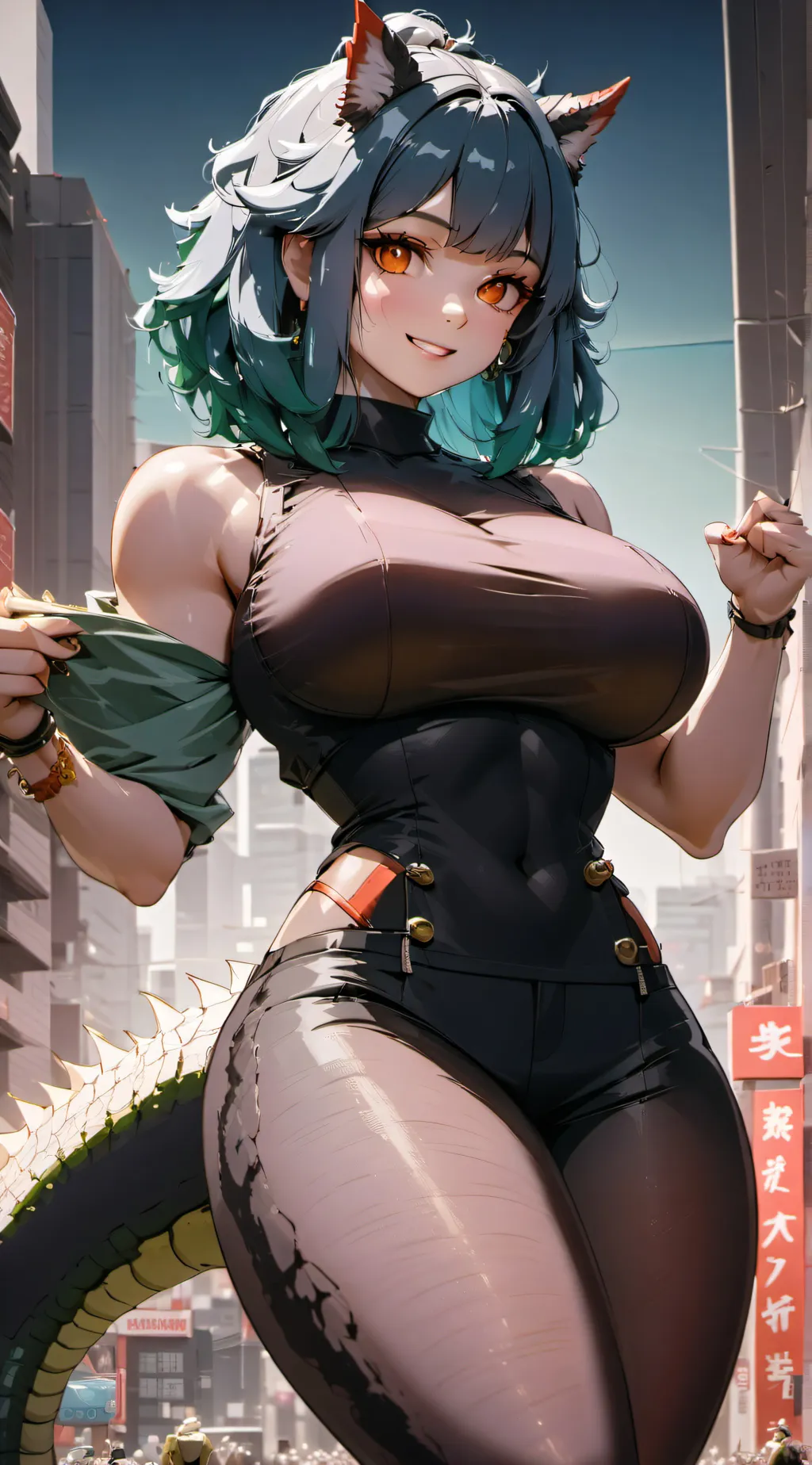 ai character: kaiju girls background