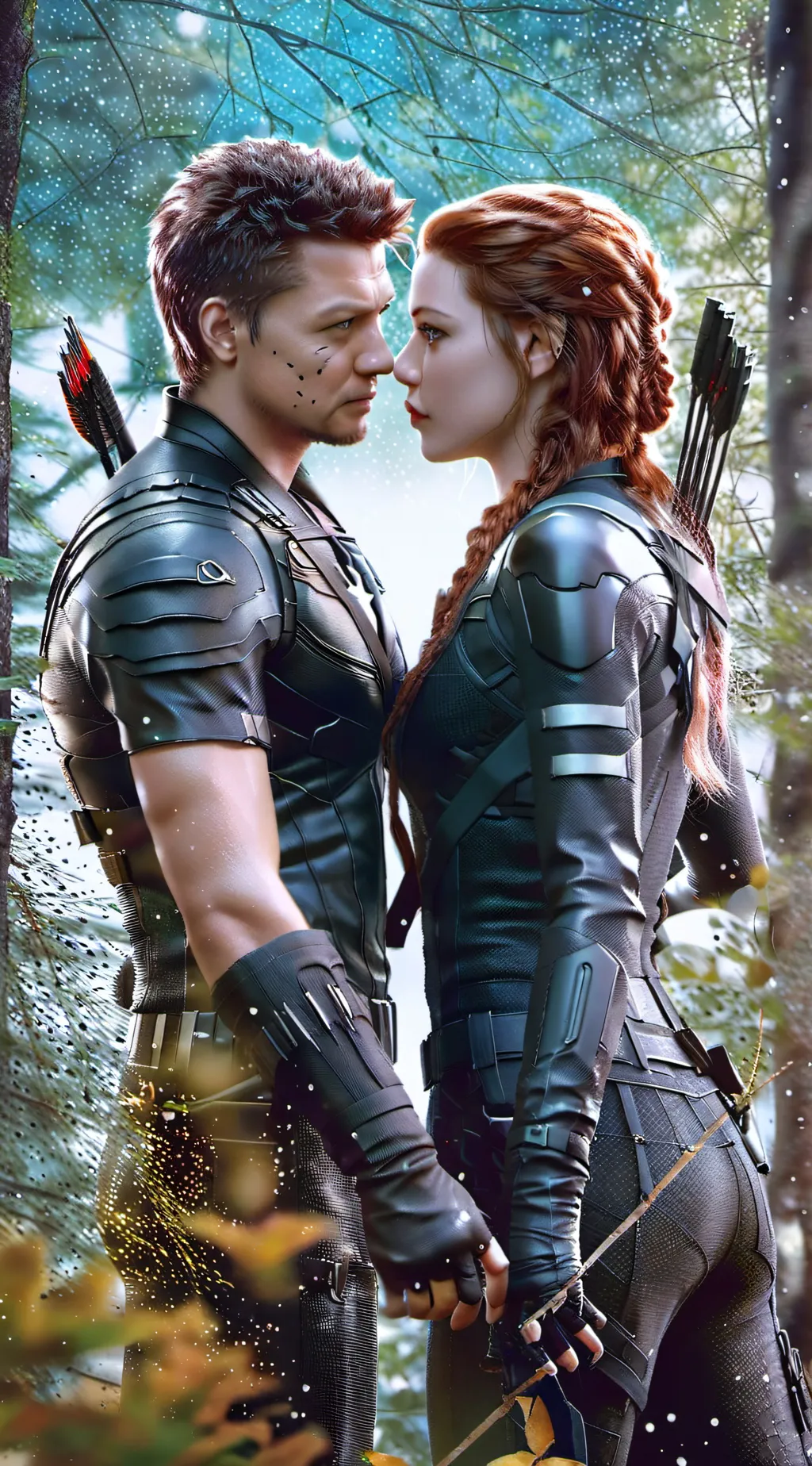 ai character: Clint x Natasha  background