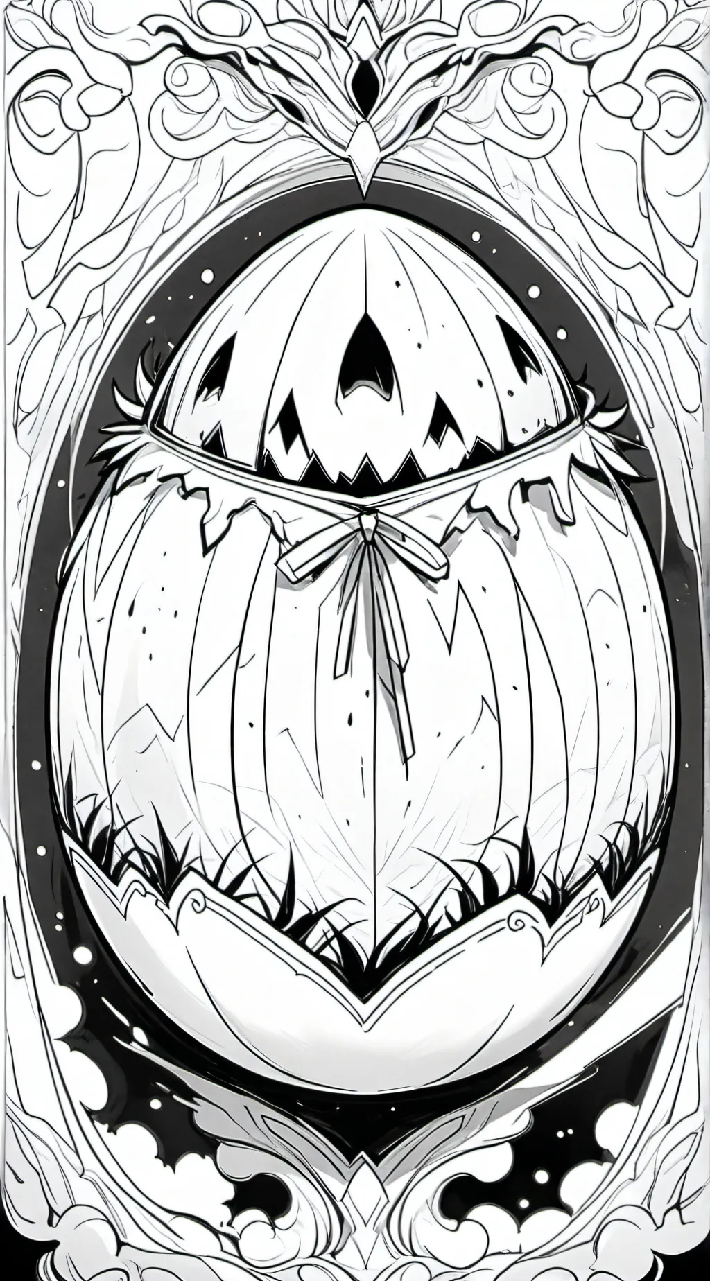 ai character: dragon vampire egg background