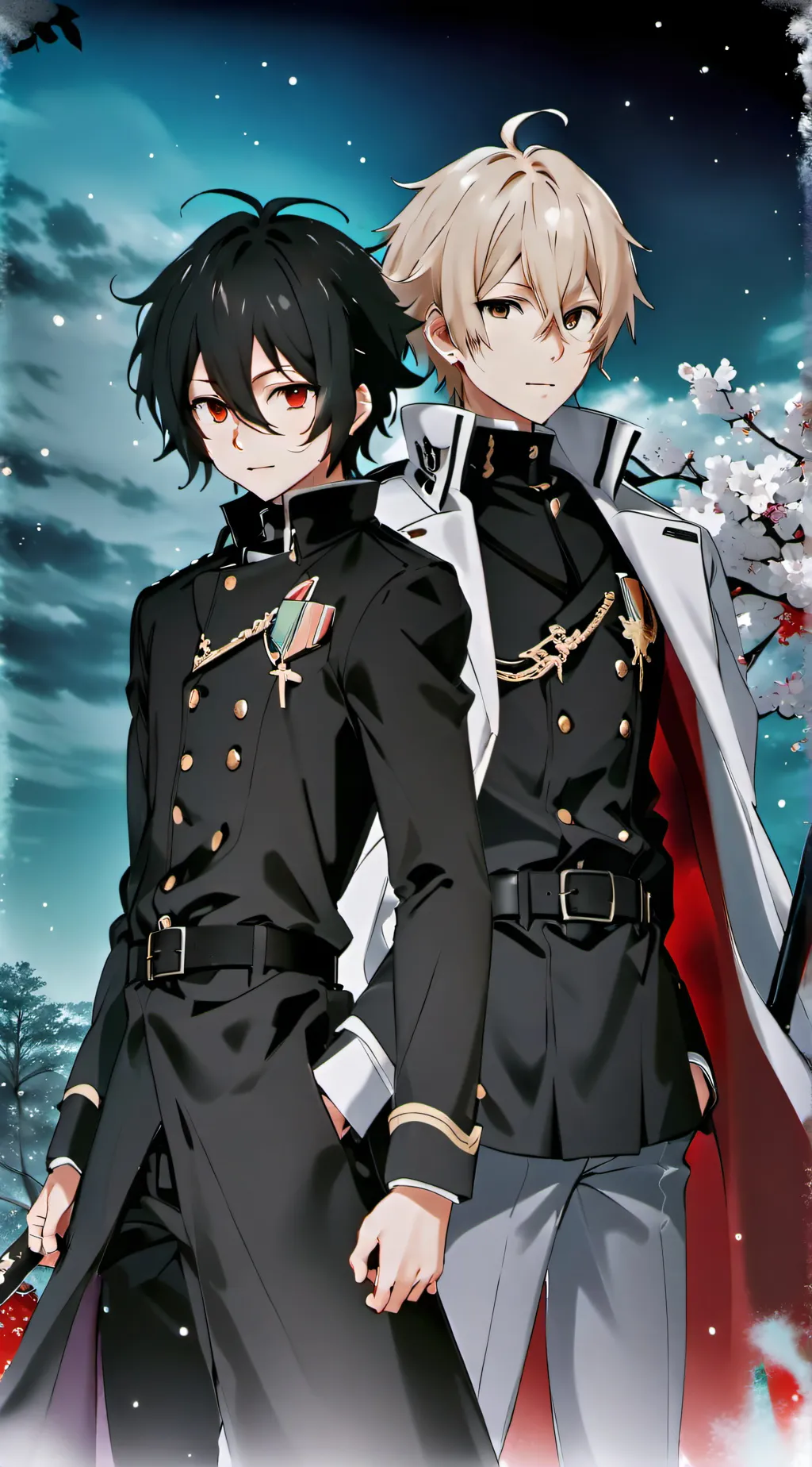 ai character: Shinoa hiragi background