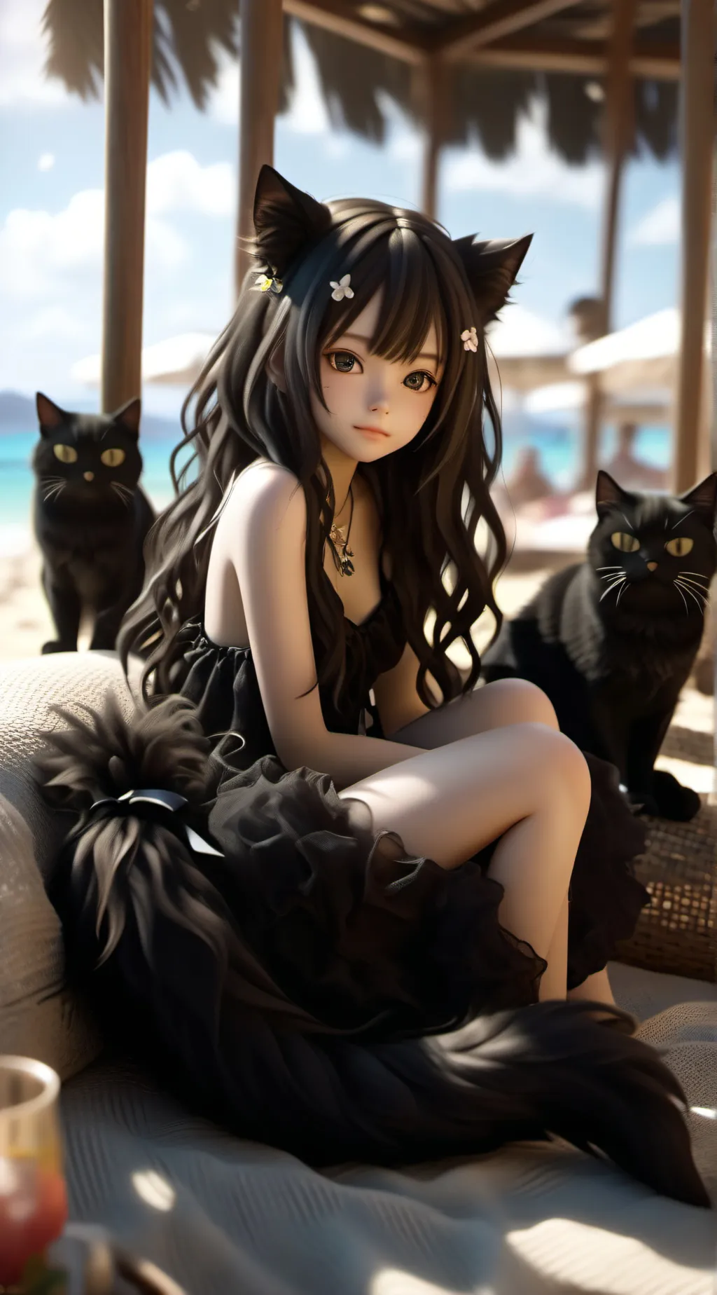 ai character: Kuroneko background