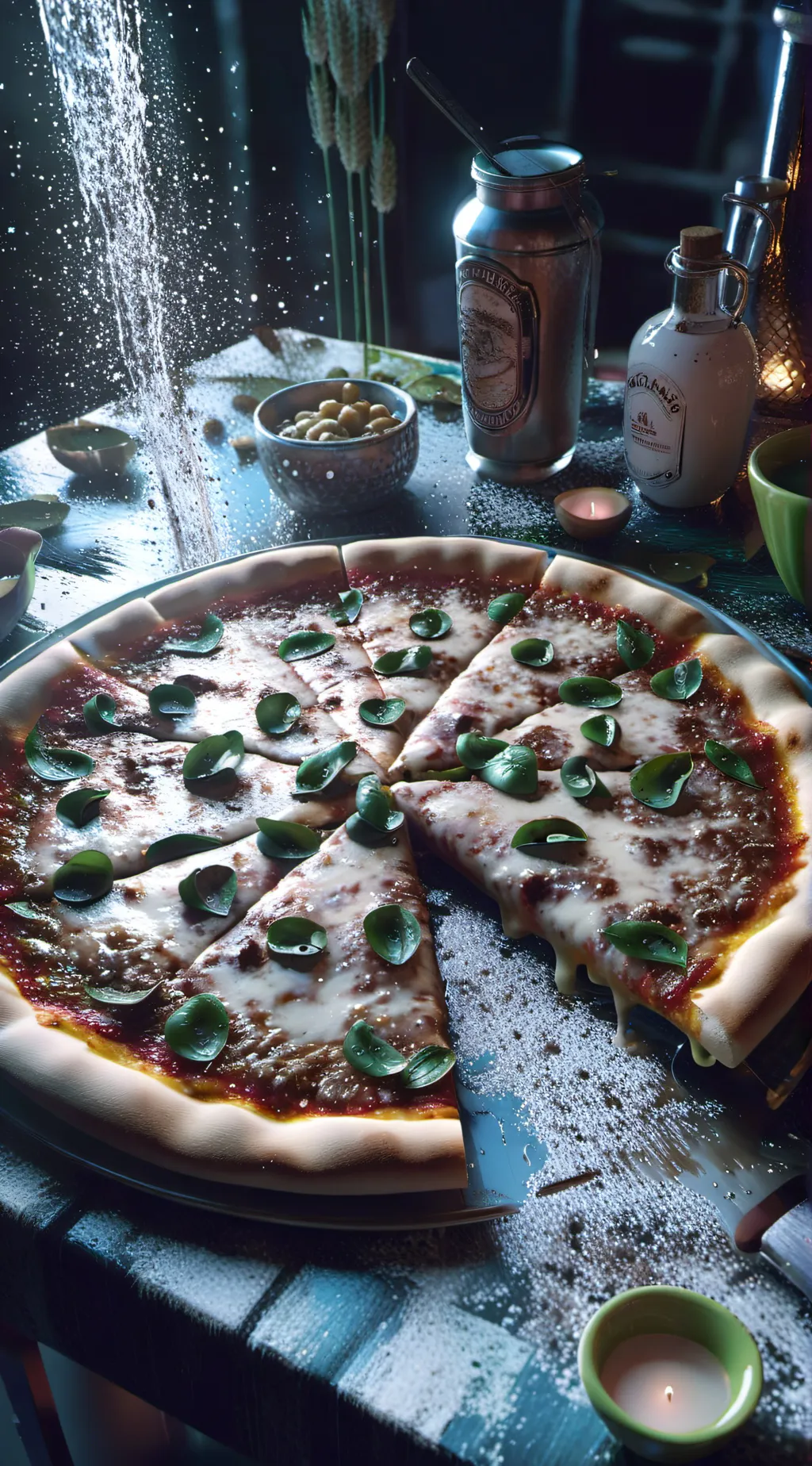 ai character: pizza  background