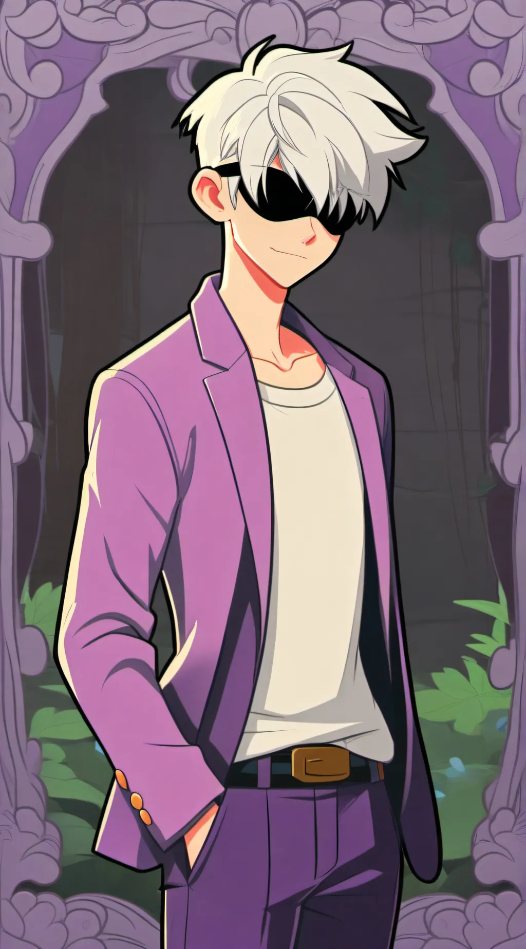 ai character: JJK Camping trip background