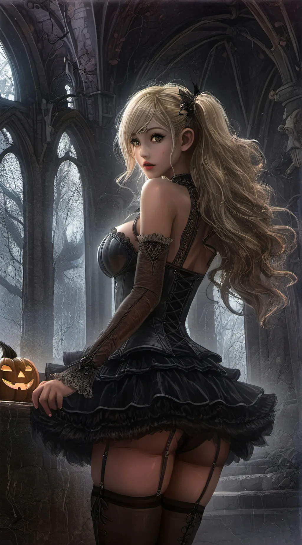 ai character: mha halloween background