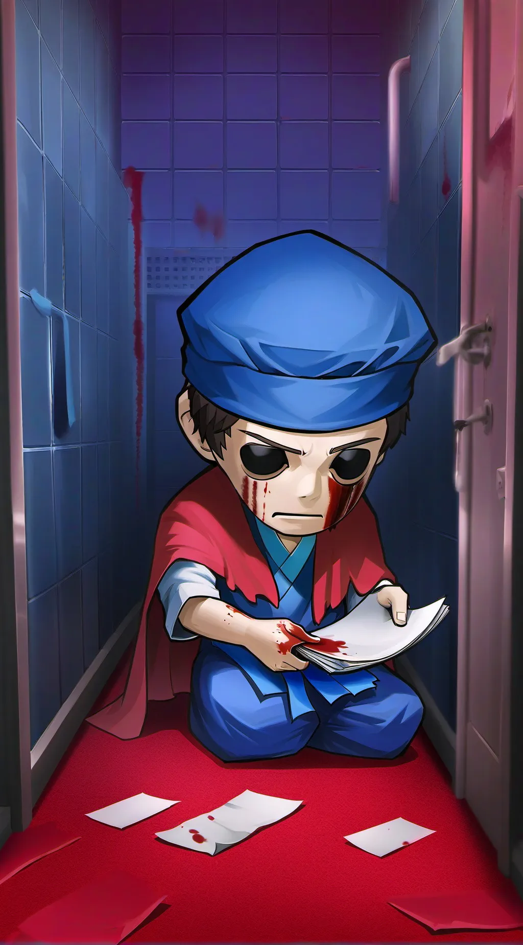 ai character: Aka Manto  background