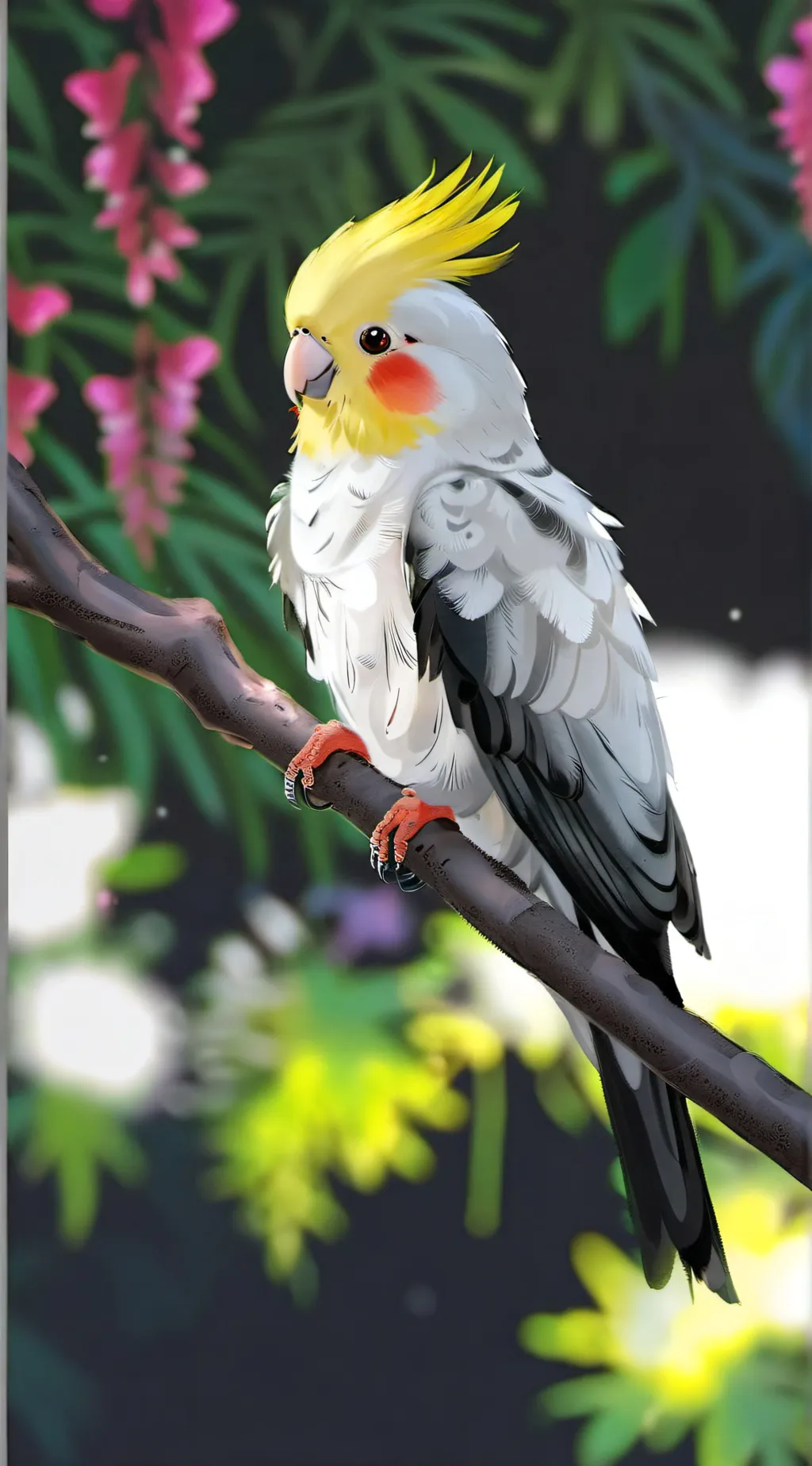 ai character: Cockatiel  background