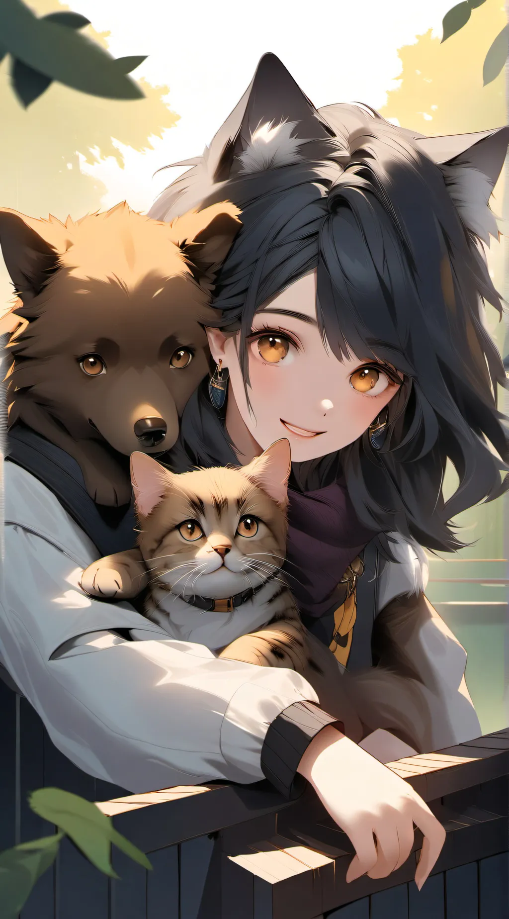 ai character: pixie and Brutus  background