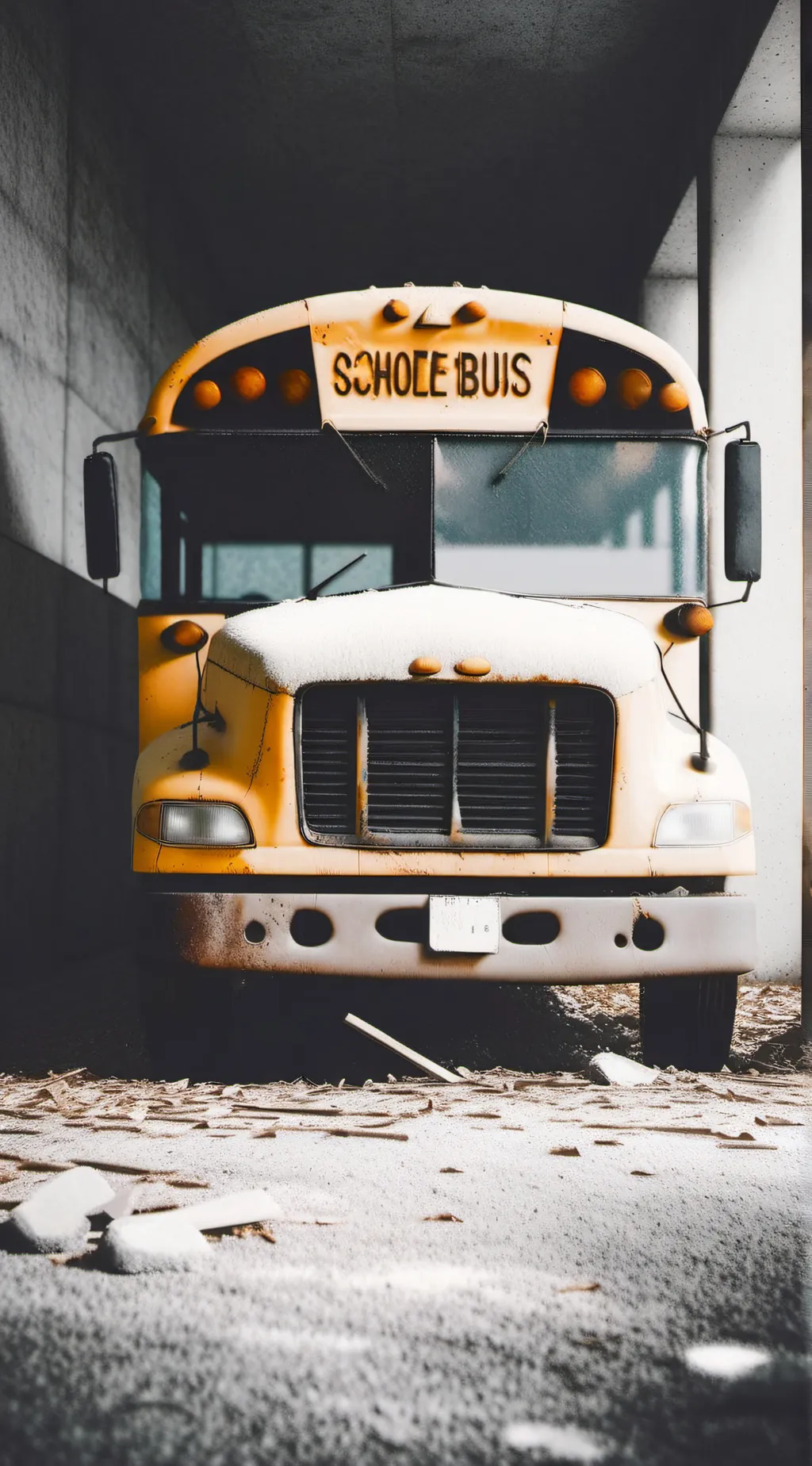 ai character: school bus  background