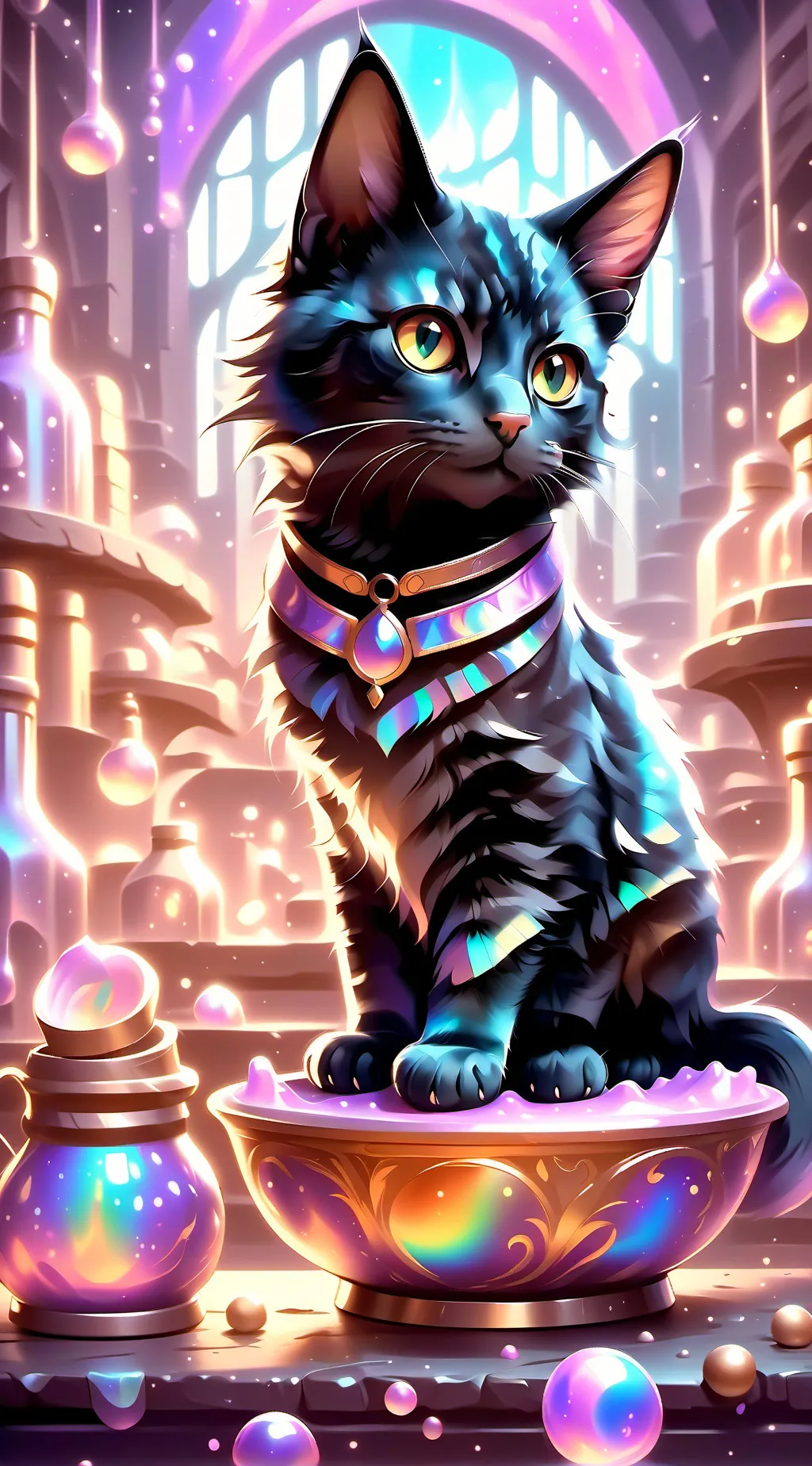 ai character: Black cat background