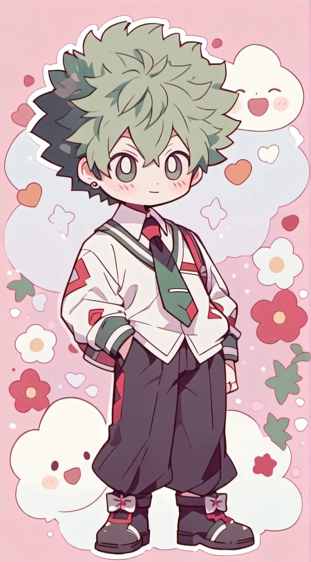 ai character: deku and bakugo background