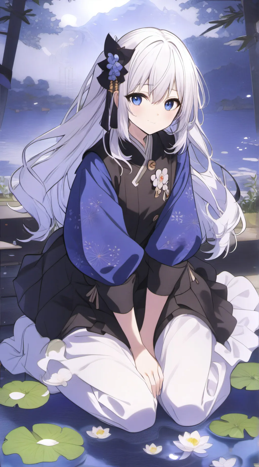 ai character: 若月 background
