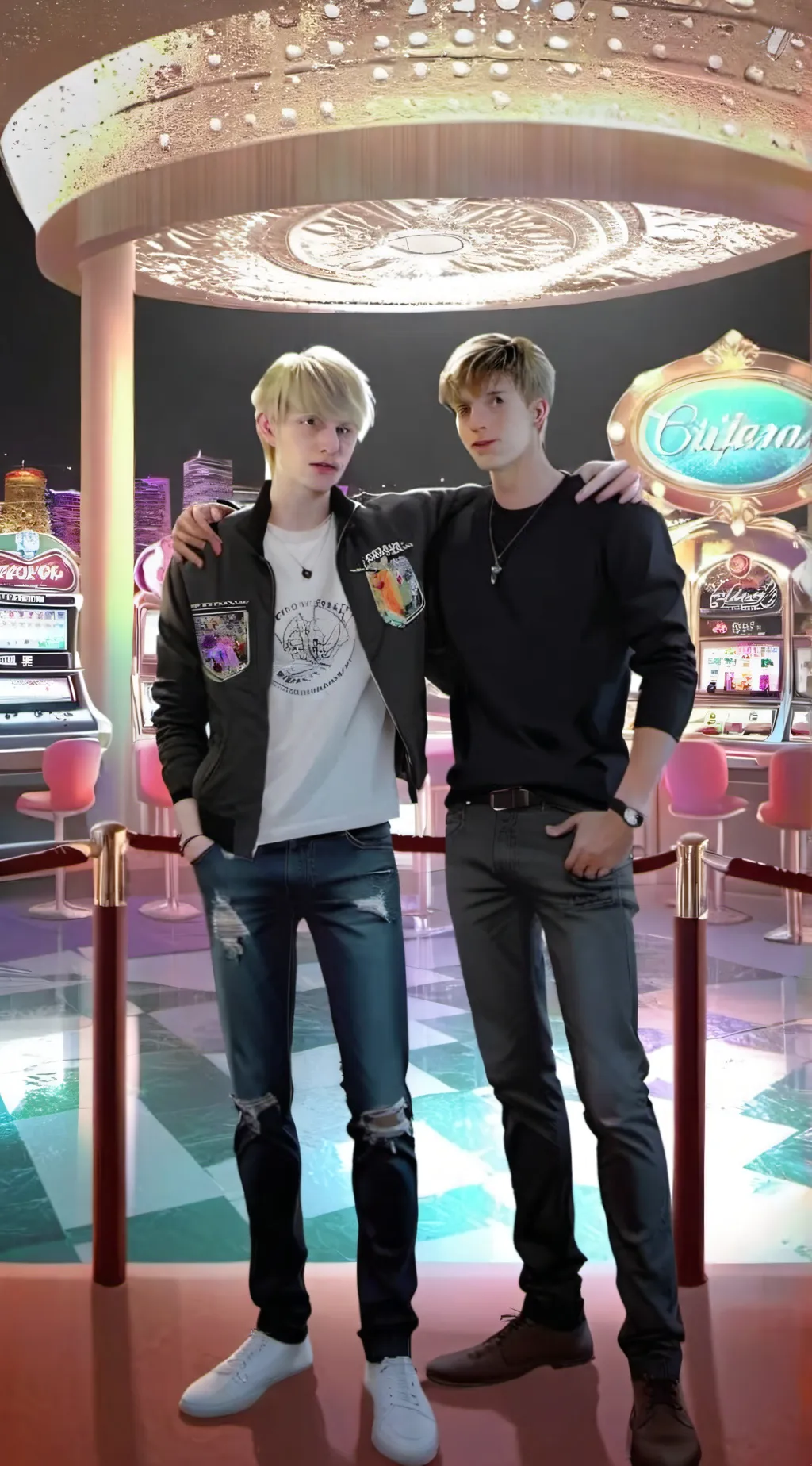 ai character: sam and colby  background