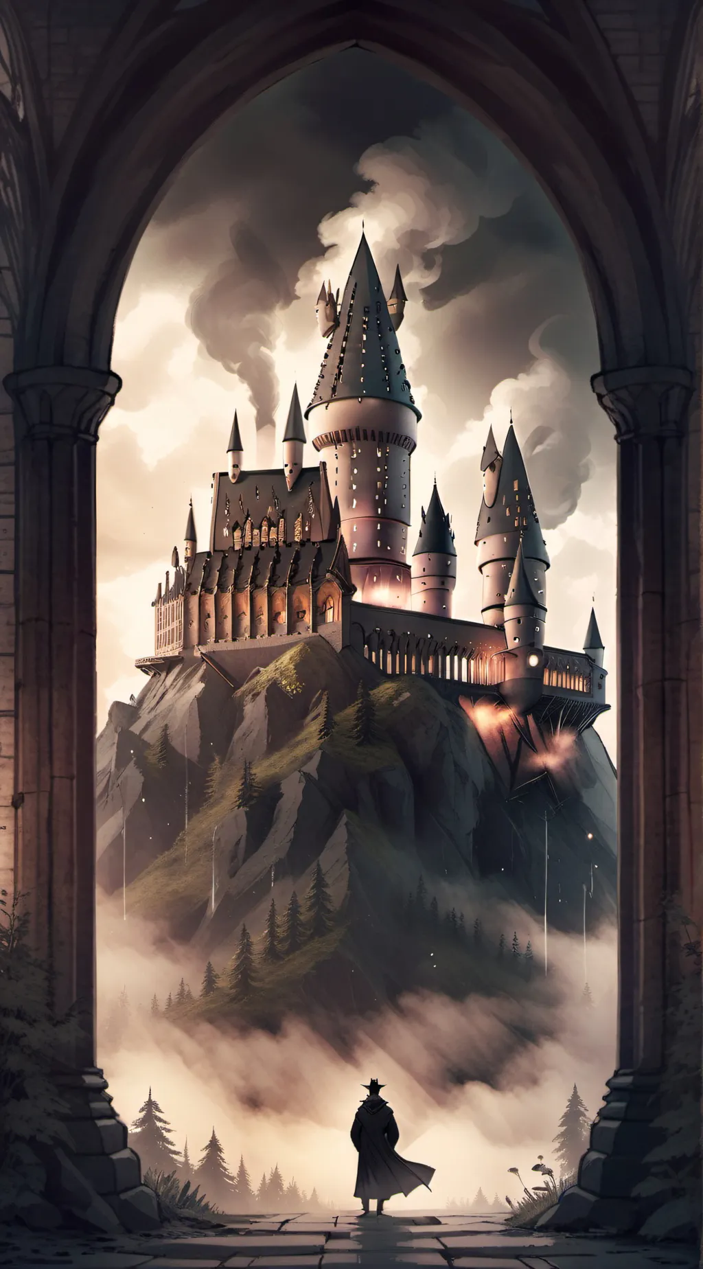 ai character: Hogwarts  background