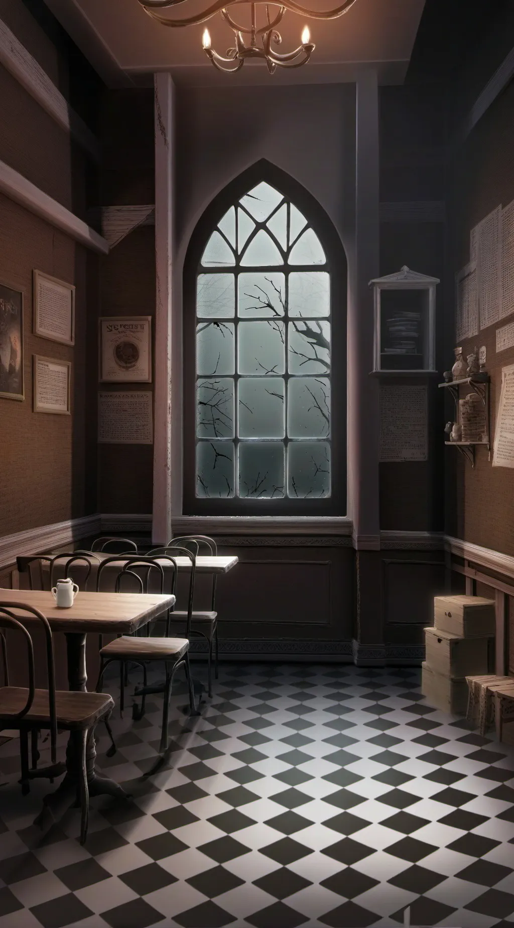 ai character: The Cafe background
