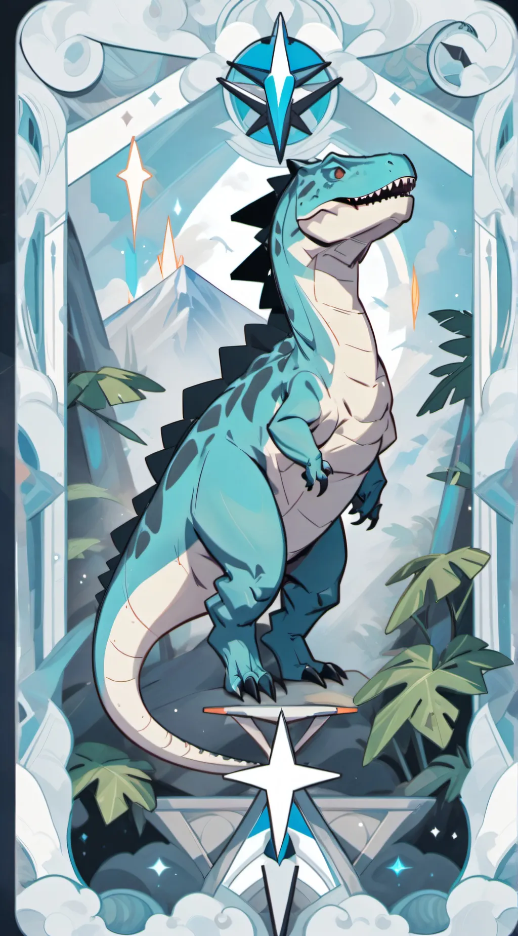 ai character: dinosaurio rey background