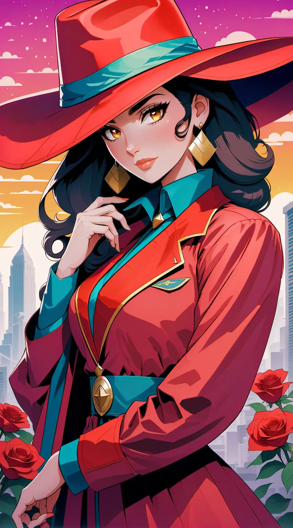 ai character: Carmen sandiego  background