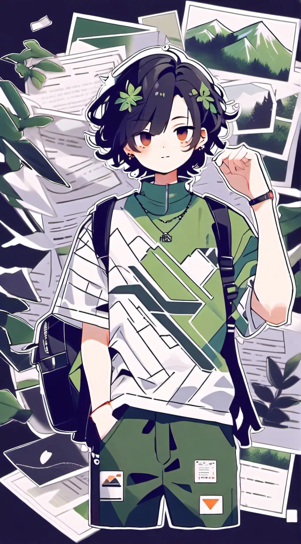 ai character: silver  background