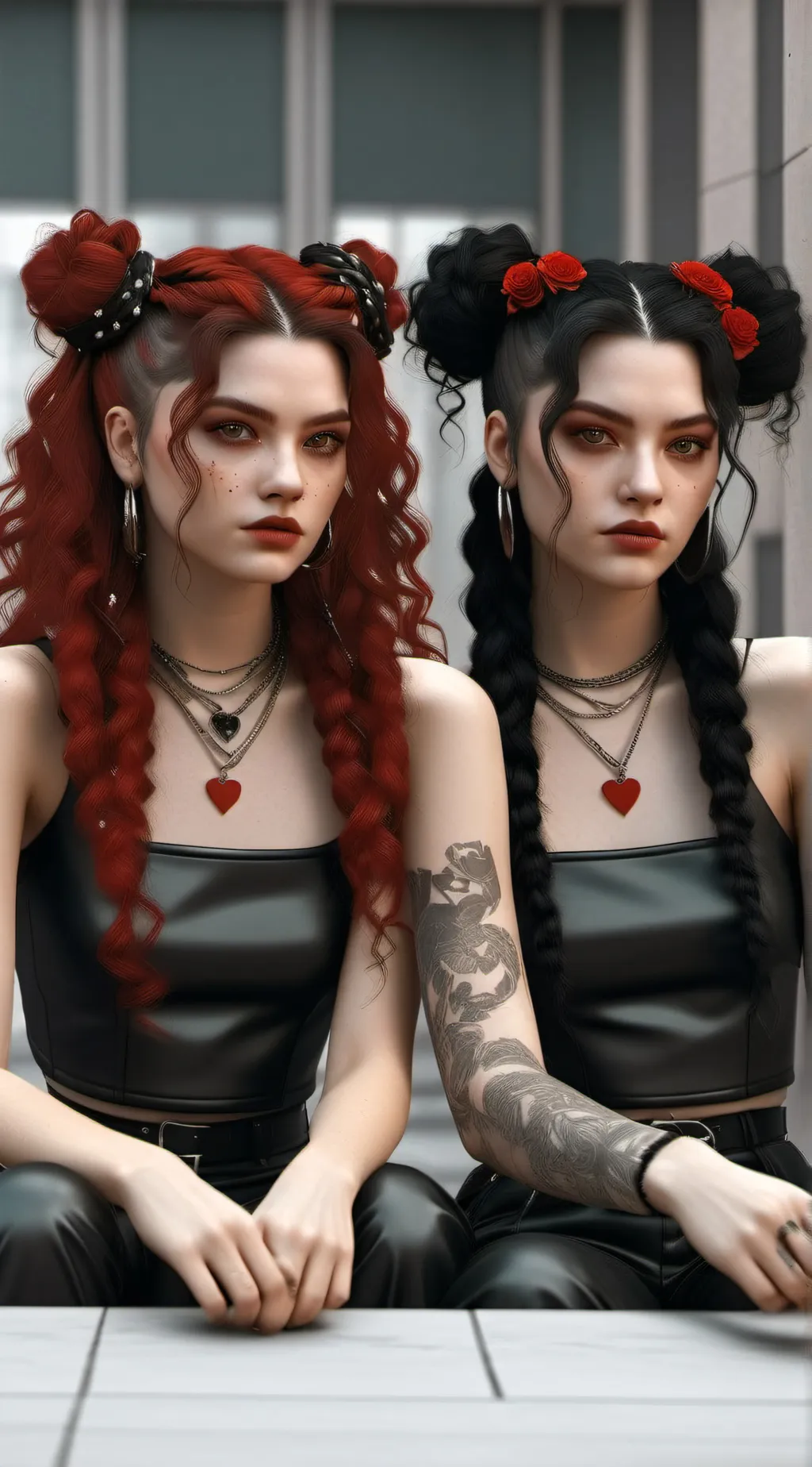 ai character: Red and Silver background