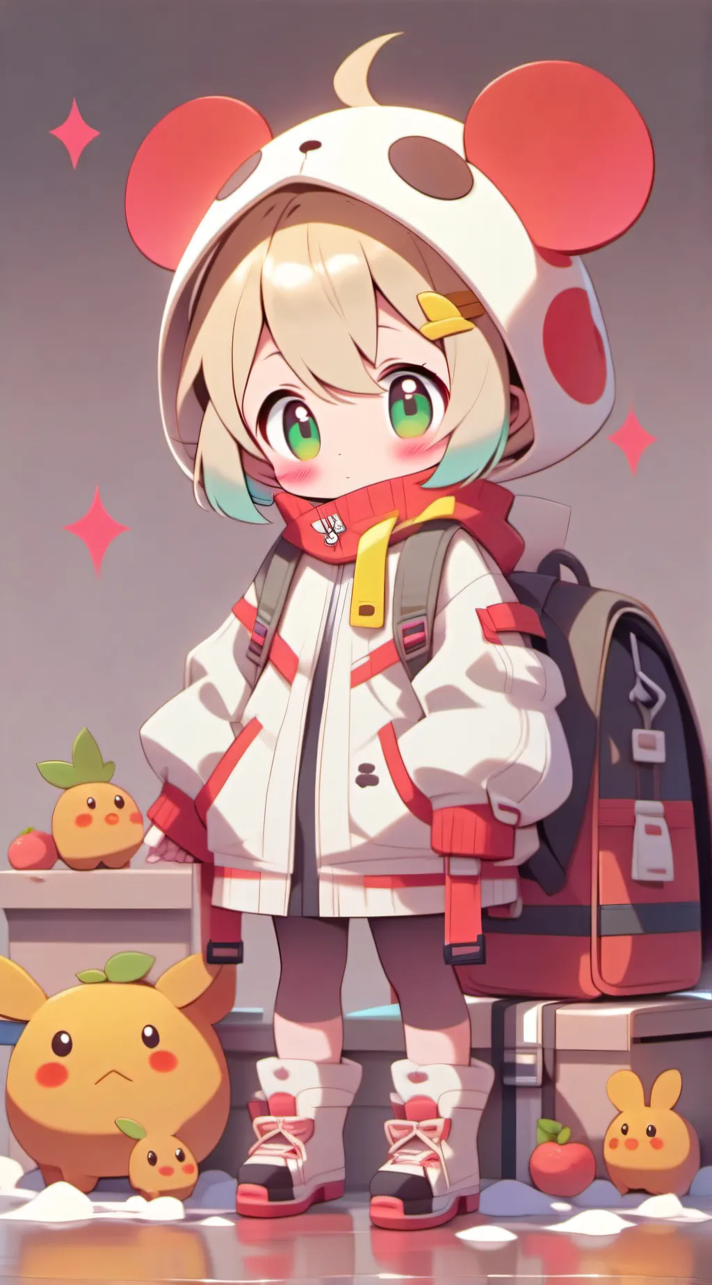 ai character: i will copy you ☺️ background