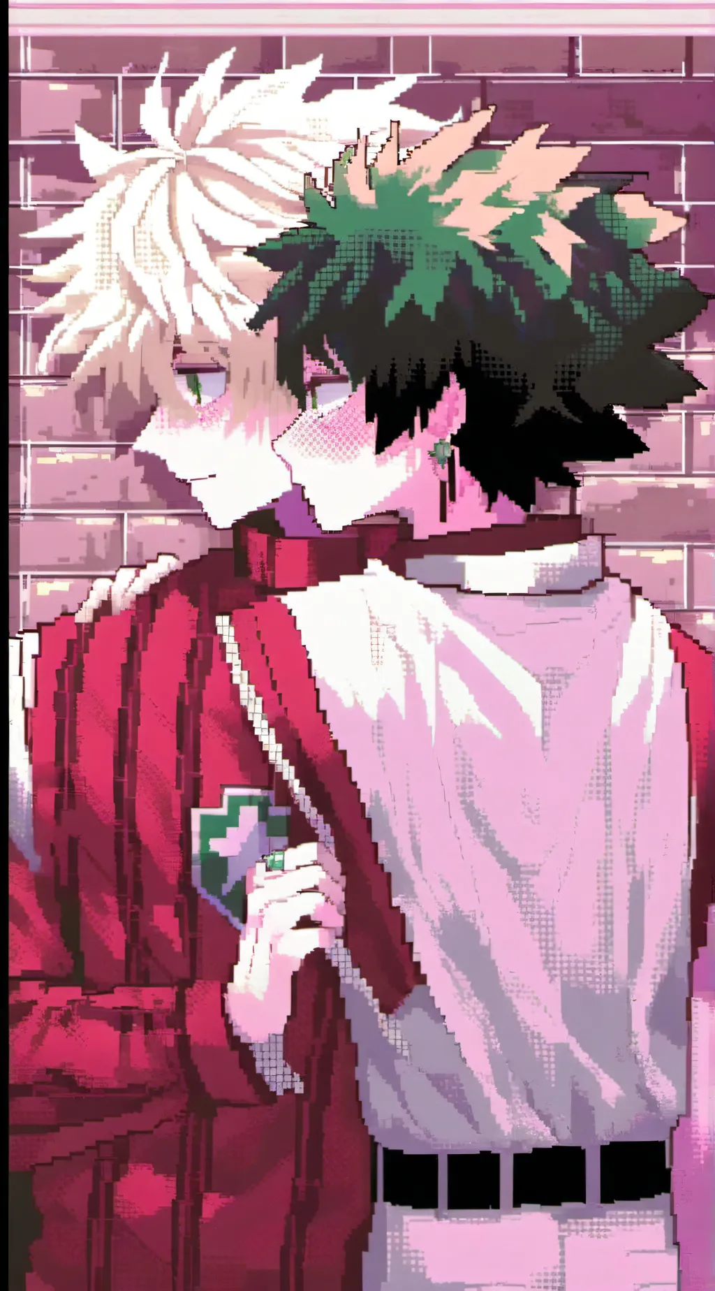 ai character: bakugo and deku  background