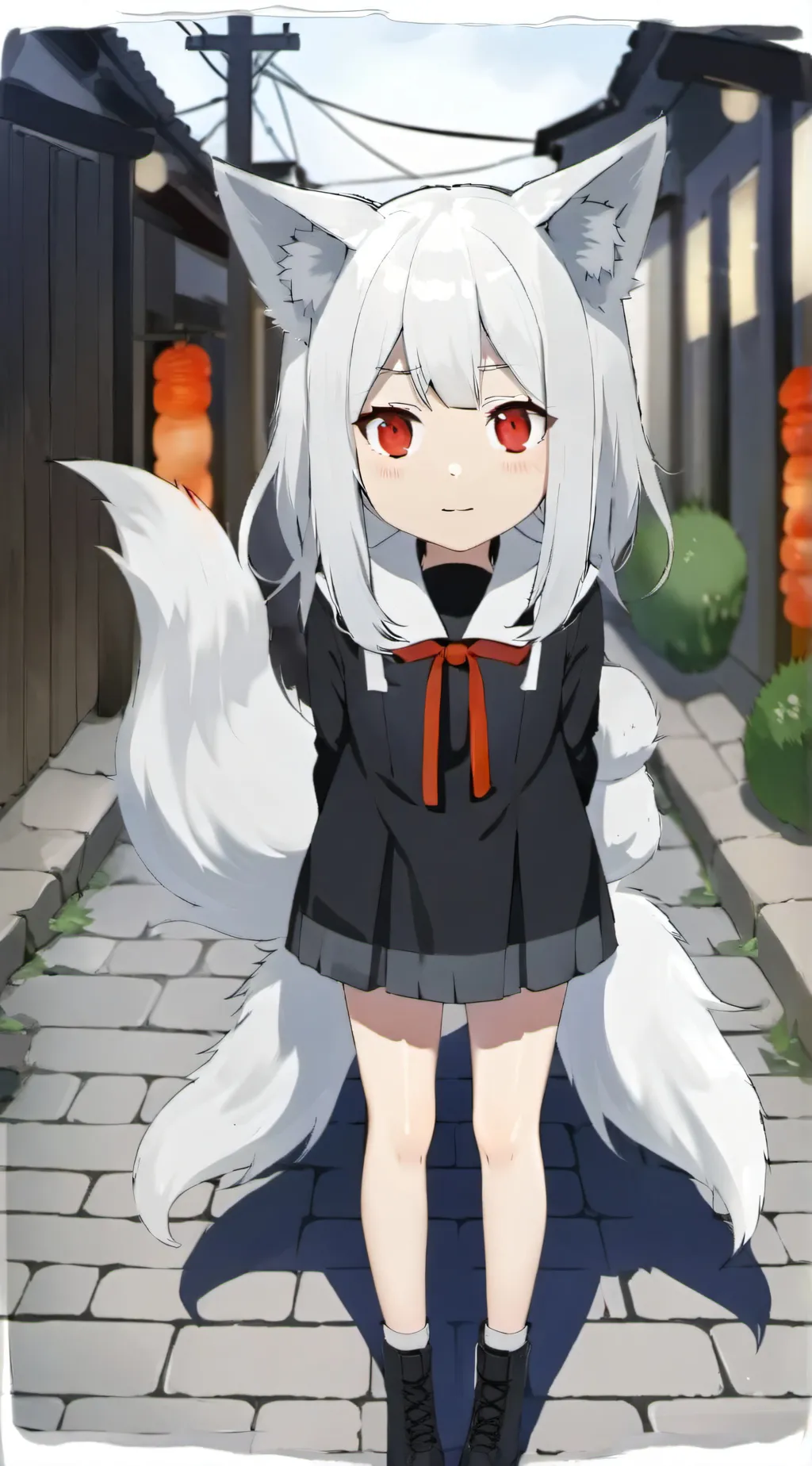 ai character: snowy background