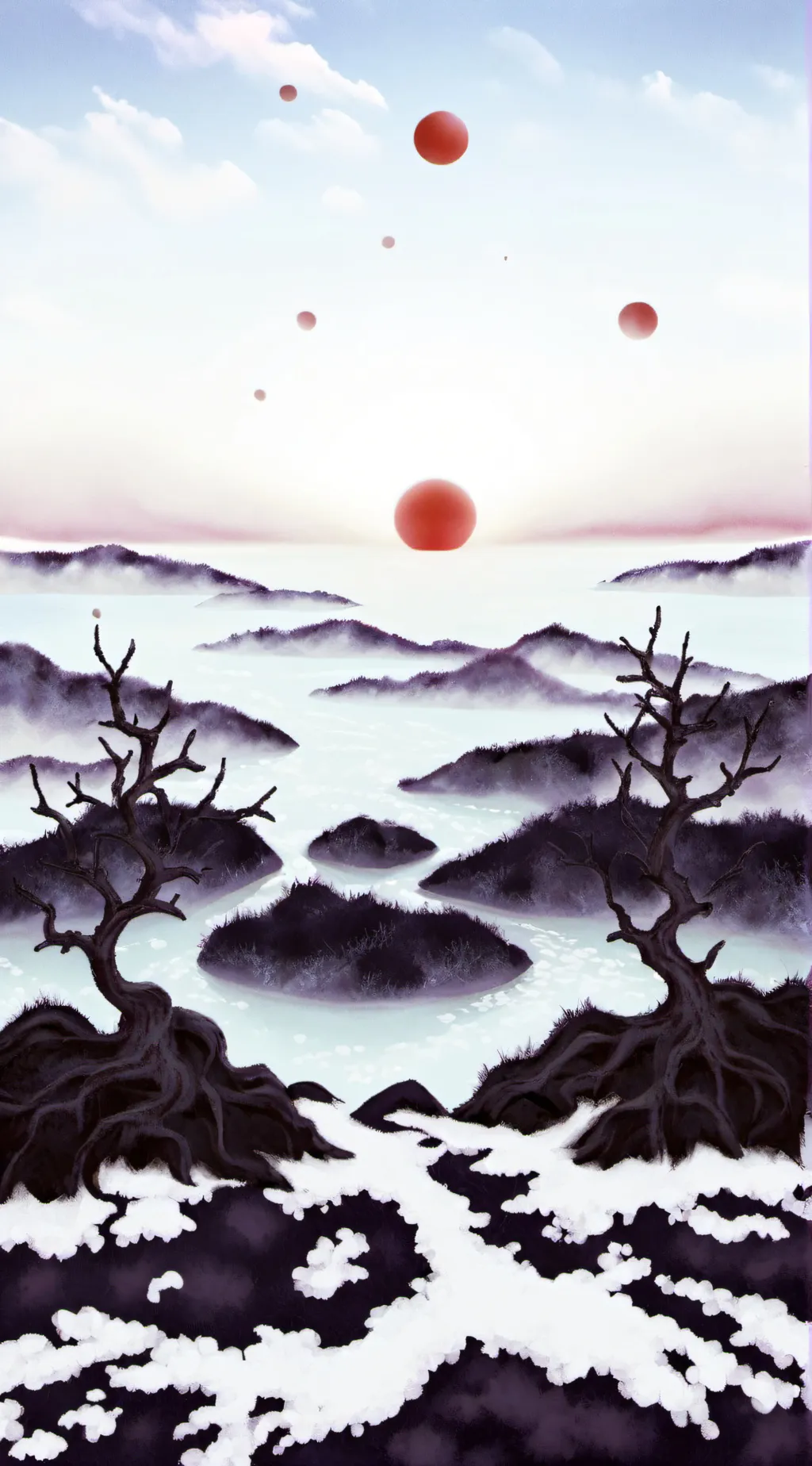 ai character: RED GIANT SUN background