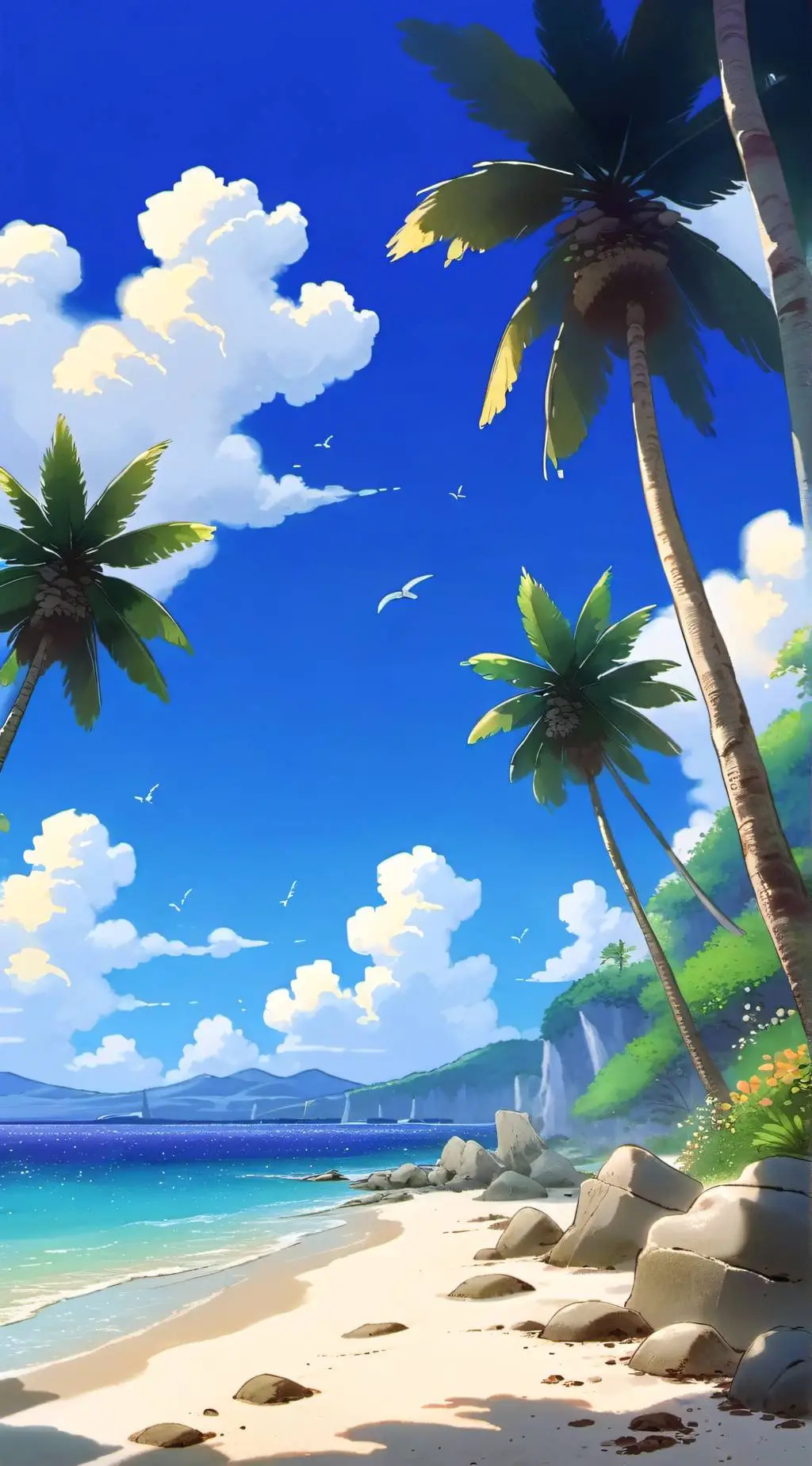 ai character: JJBA  Beach Day ⛱️ background
