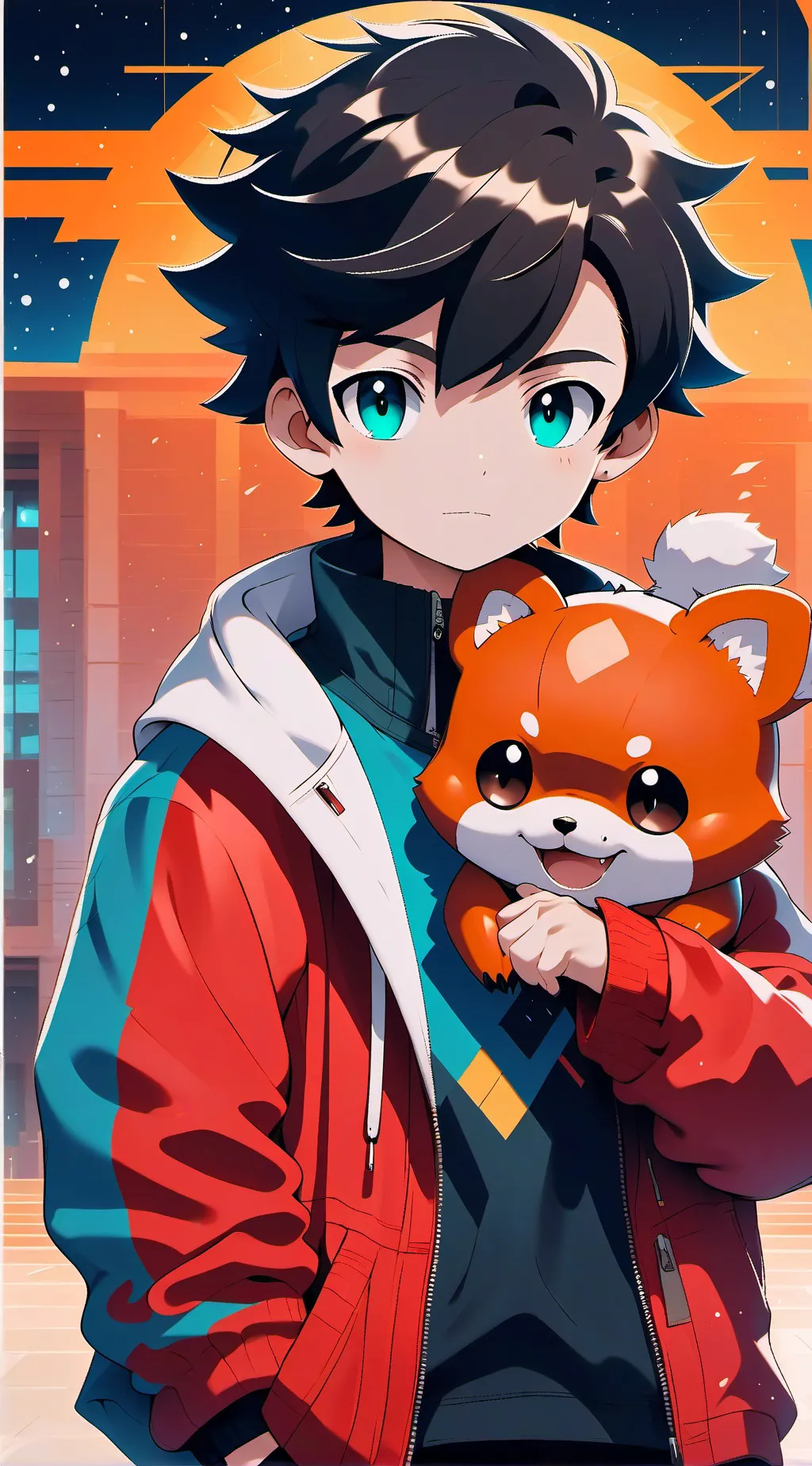 ai character: moon background