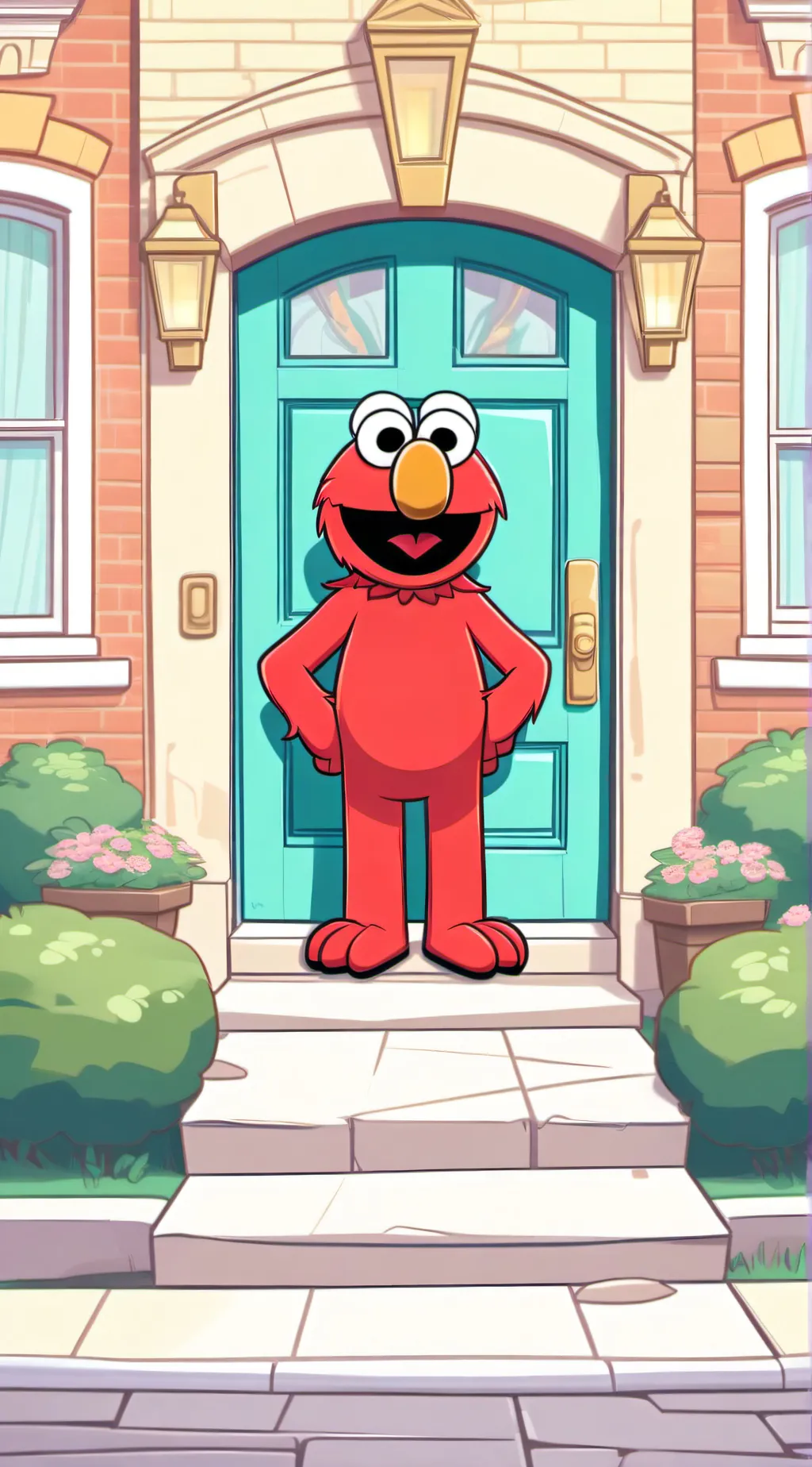 ai character: Elmo  background