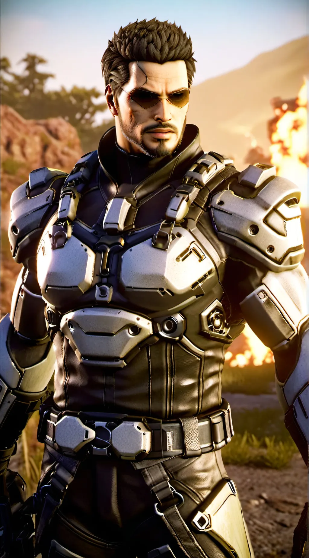 ai character: Adam Jensen  background
