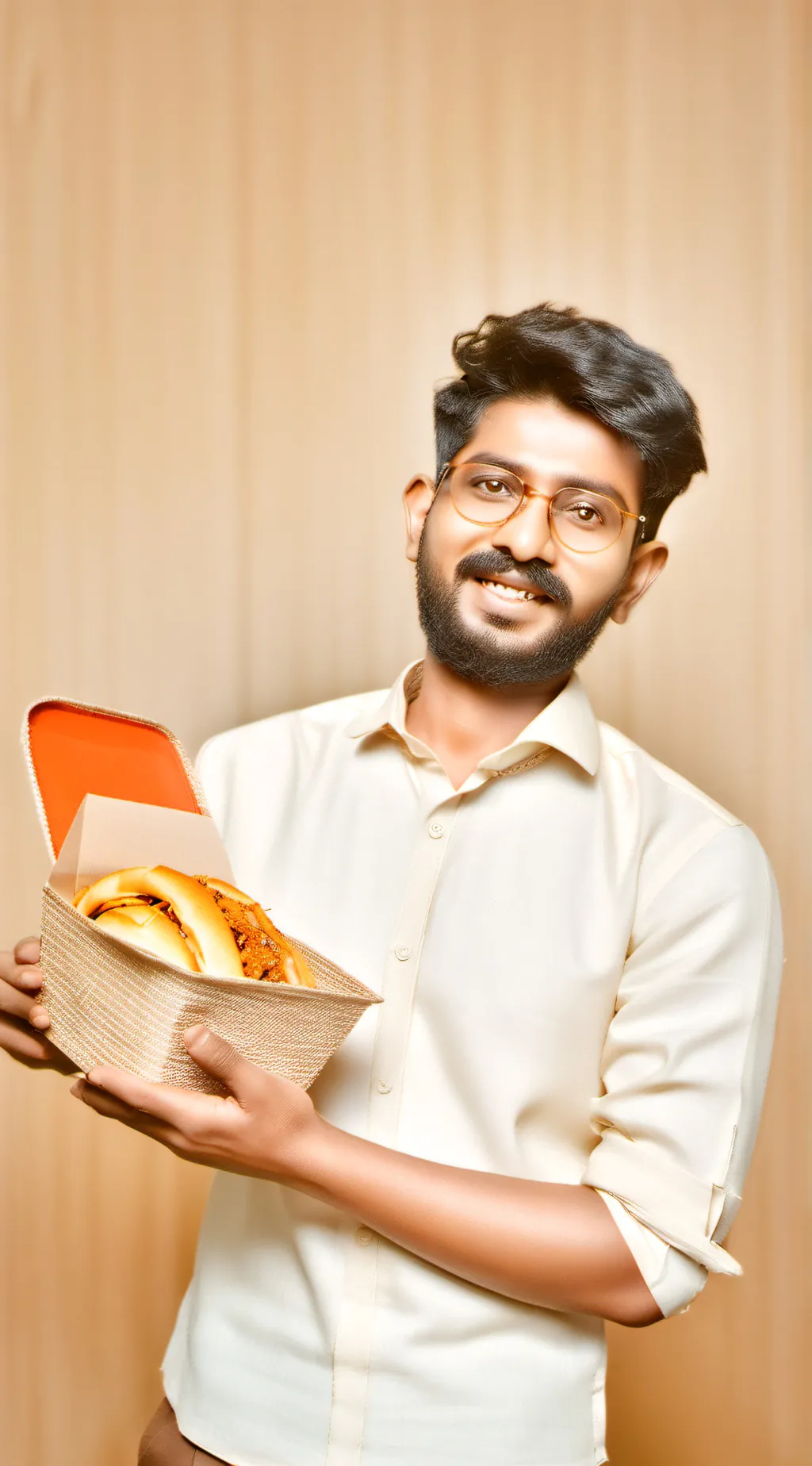ai character: Uber eats guy background