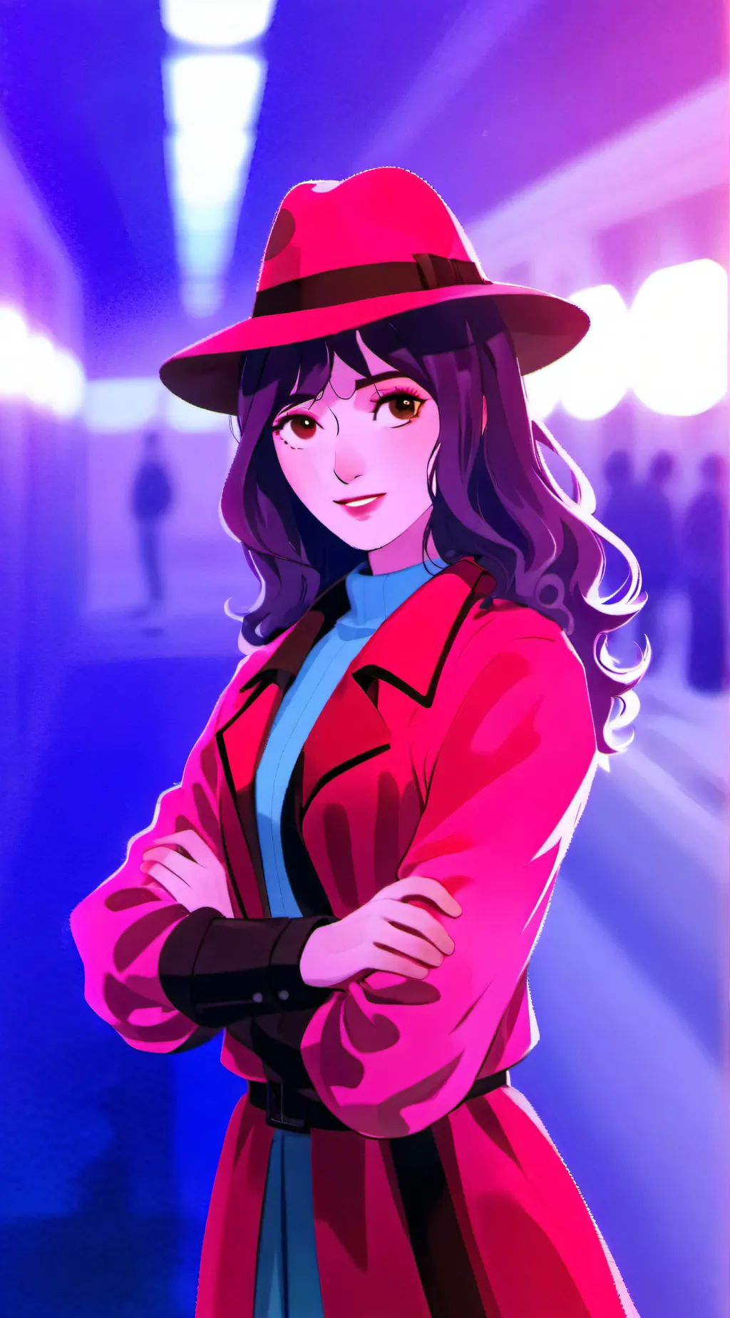 ai character: Carmen Santiago  background