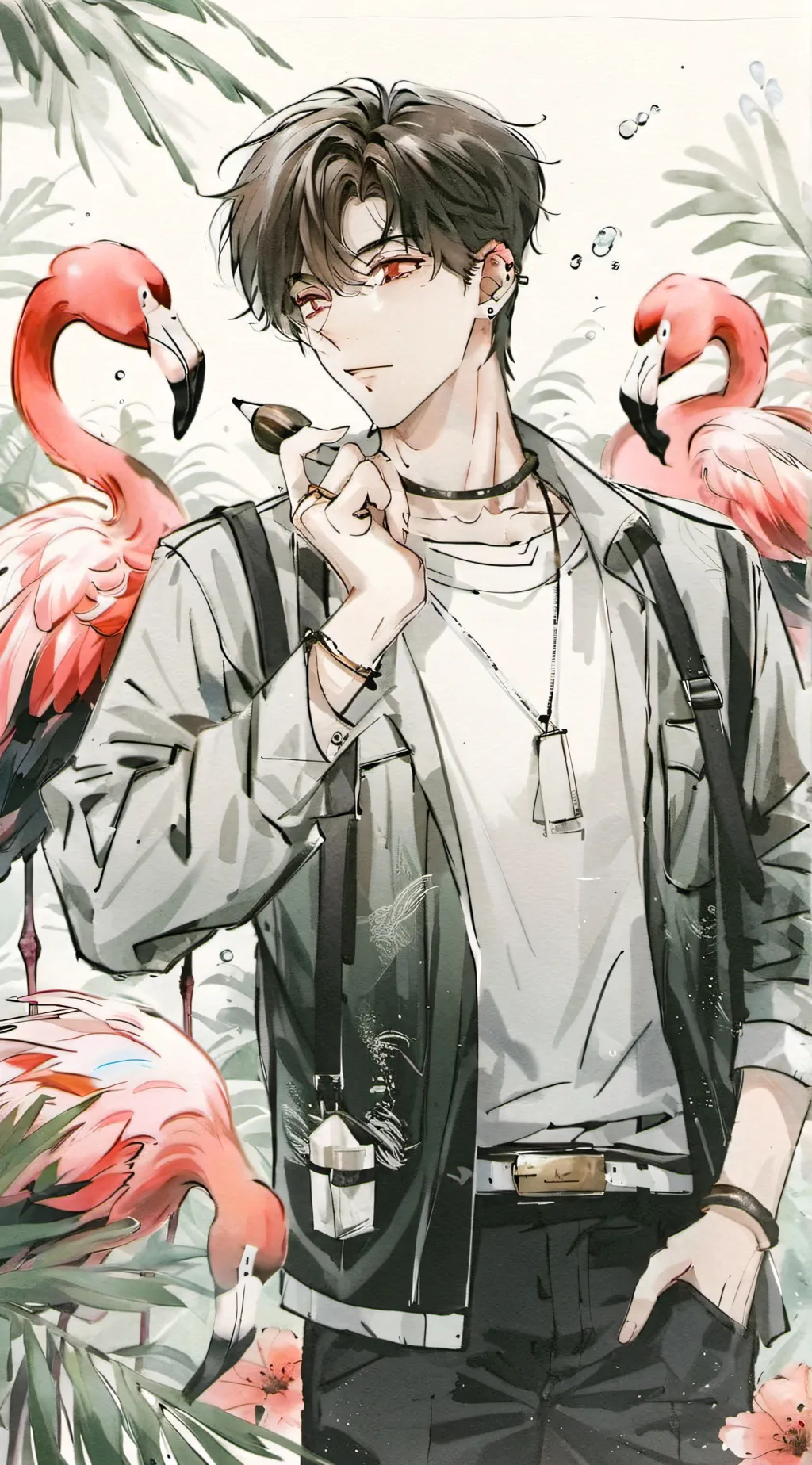 ai character: Flamingo h8 background