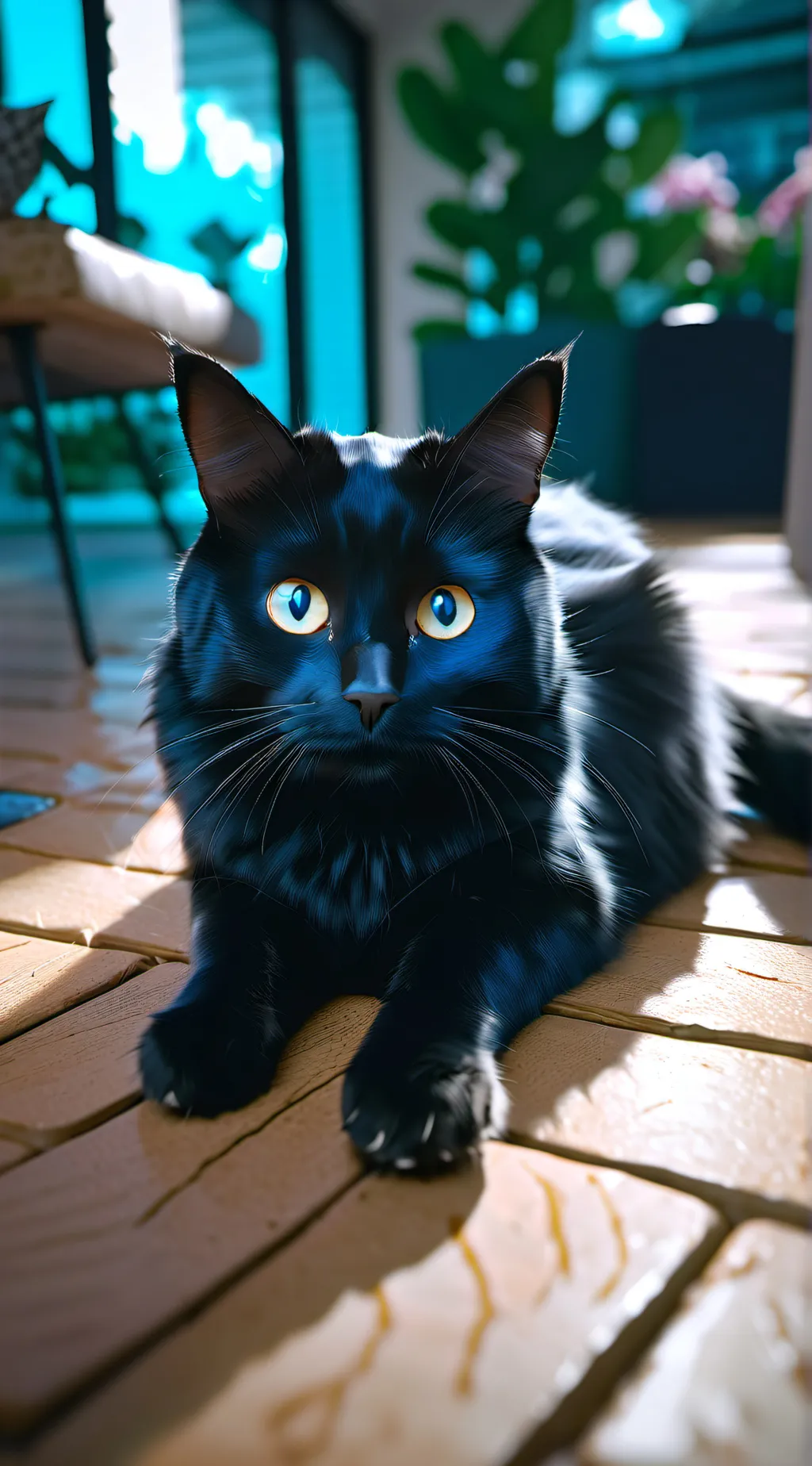 ai character: Blue background