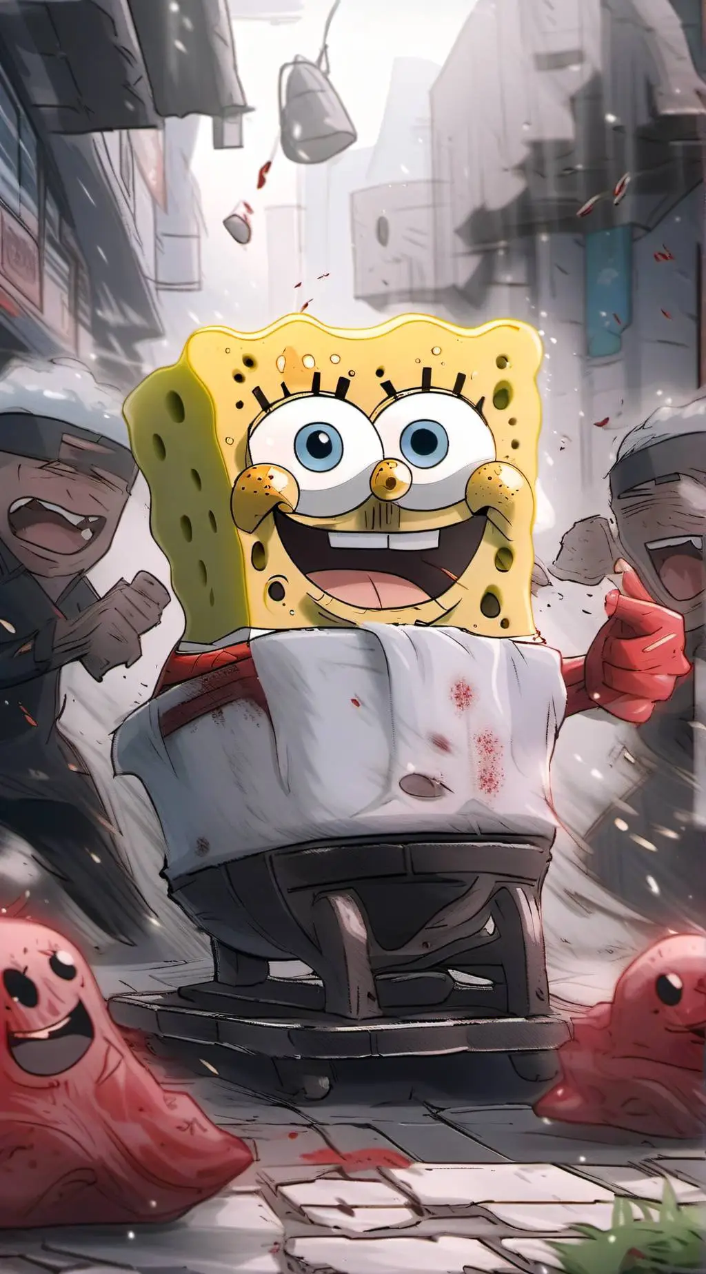ai character: SpongeBob the toy background