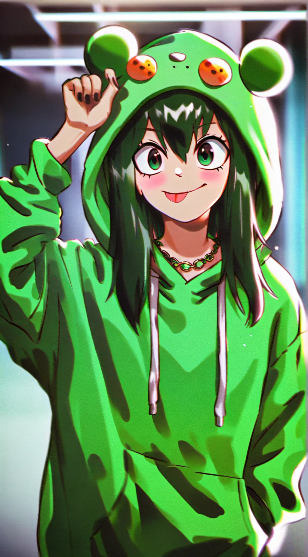 ai character: Tsuyu Asui background