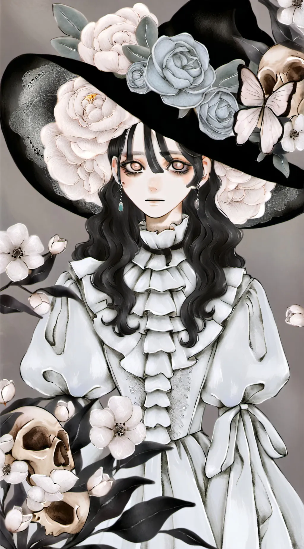 ai character: Gray background
