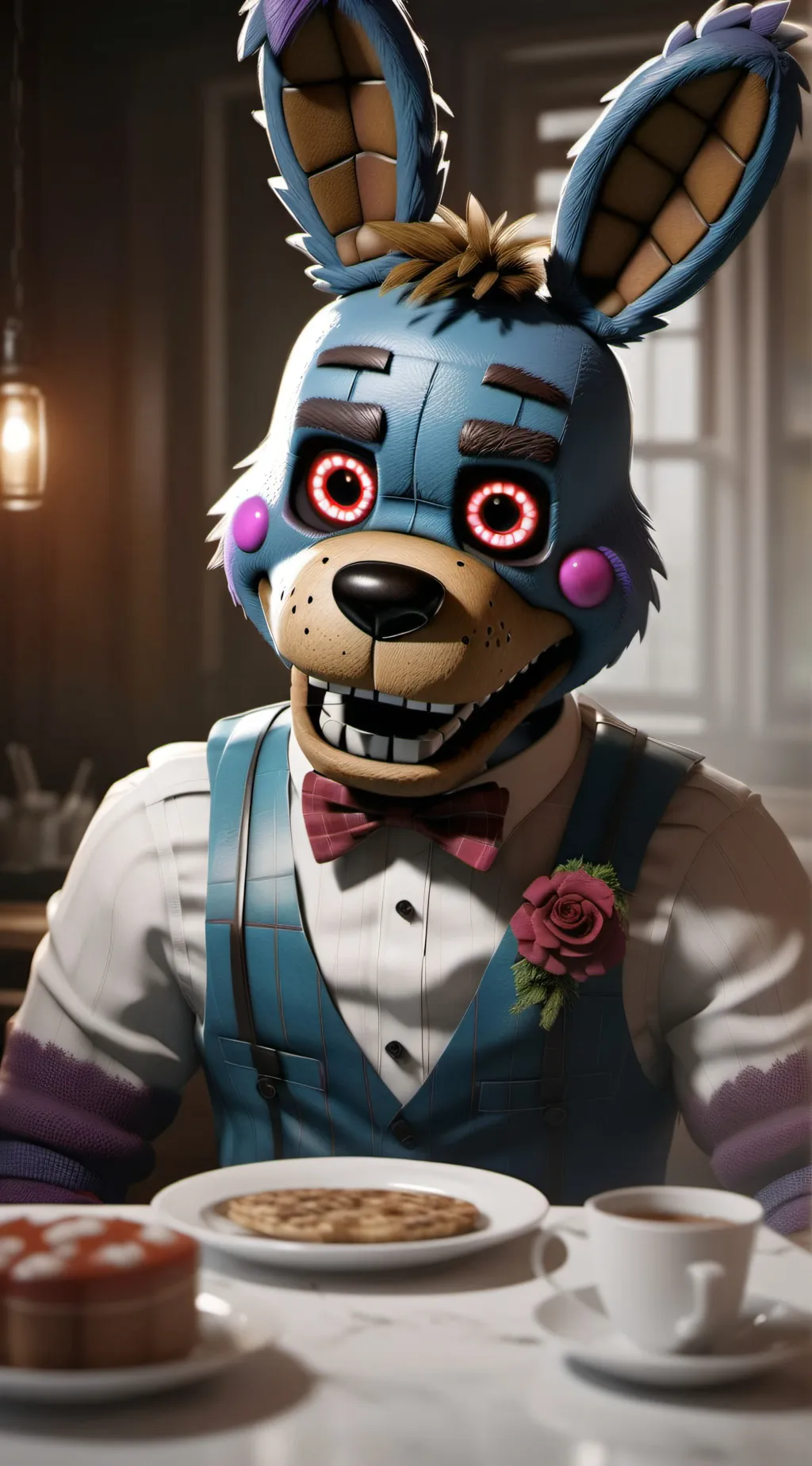 ai character: Fronnie Ship FNAF background