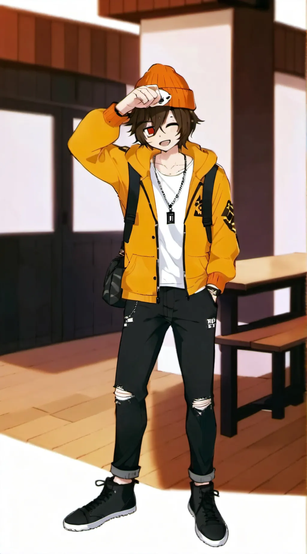 ai character: Glitch background