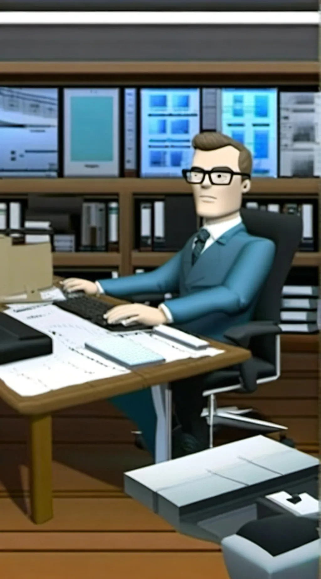 ai character: Office Jerk background