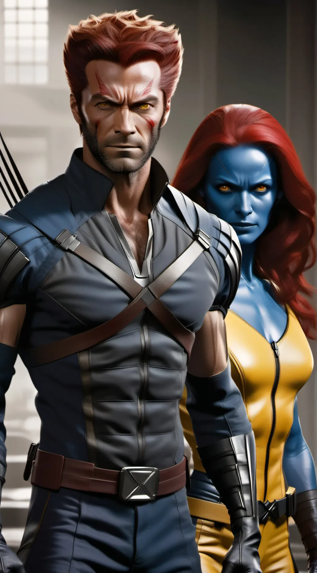 ai character: MystiquexWolverine background