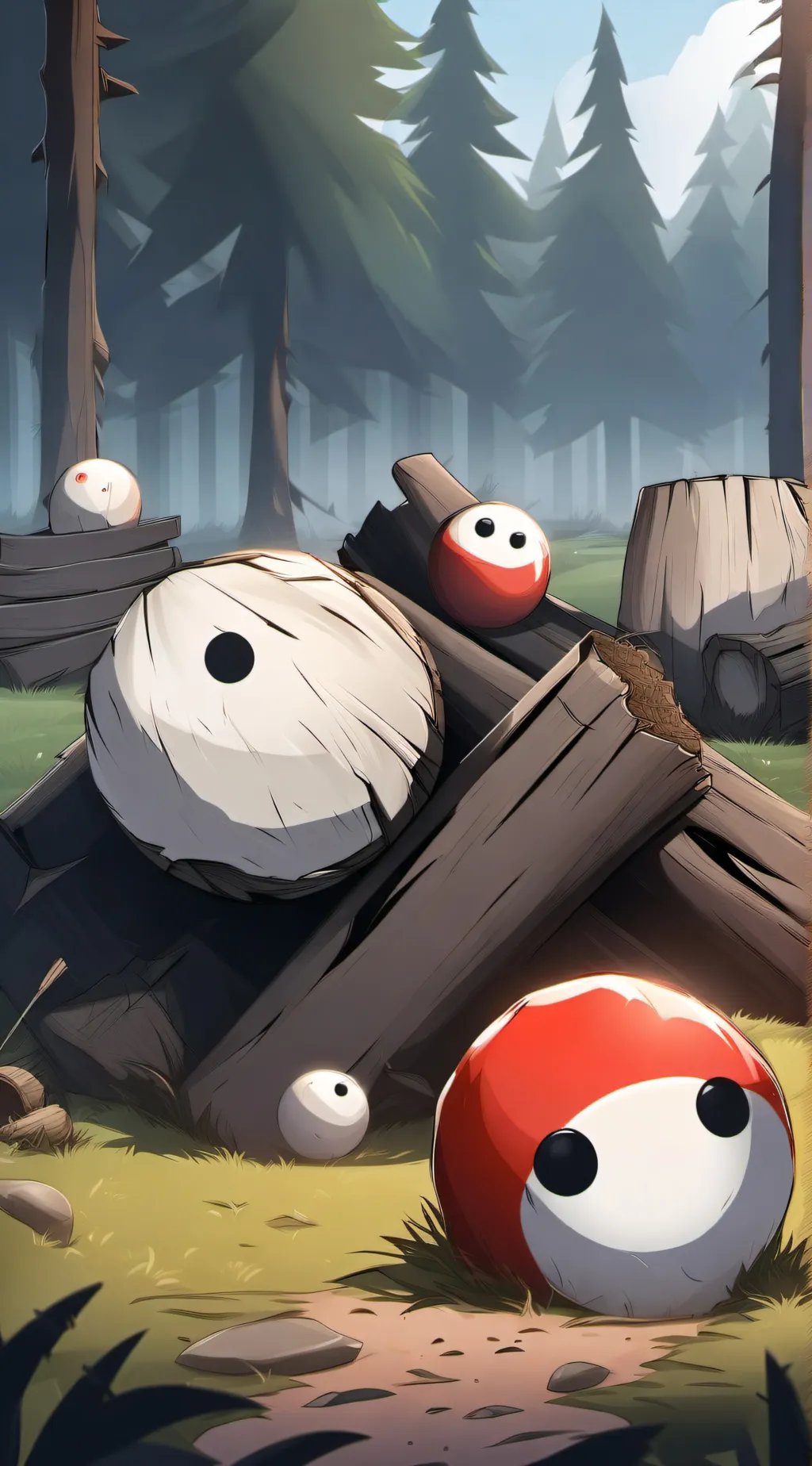 ai character: countryballs  background