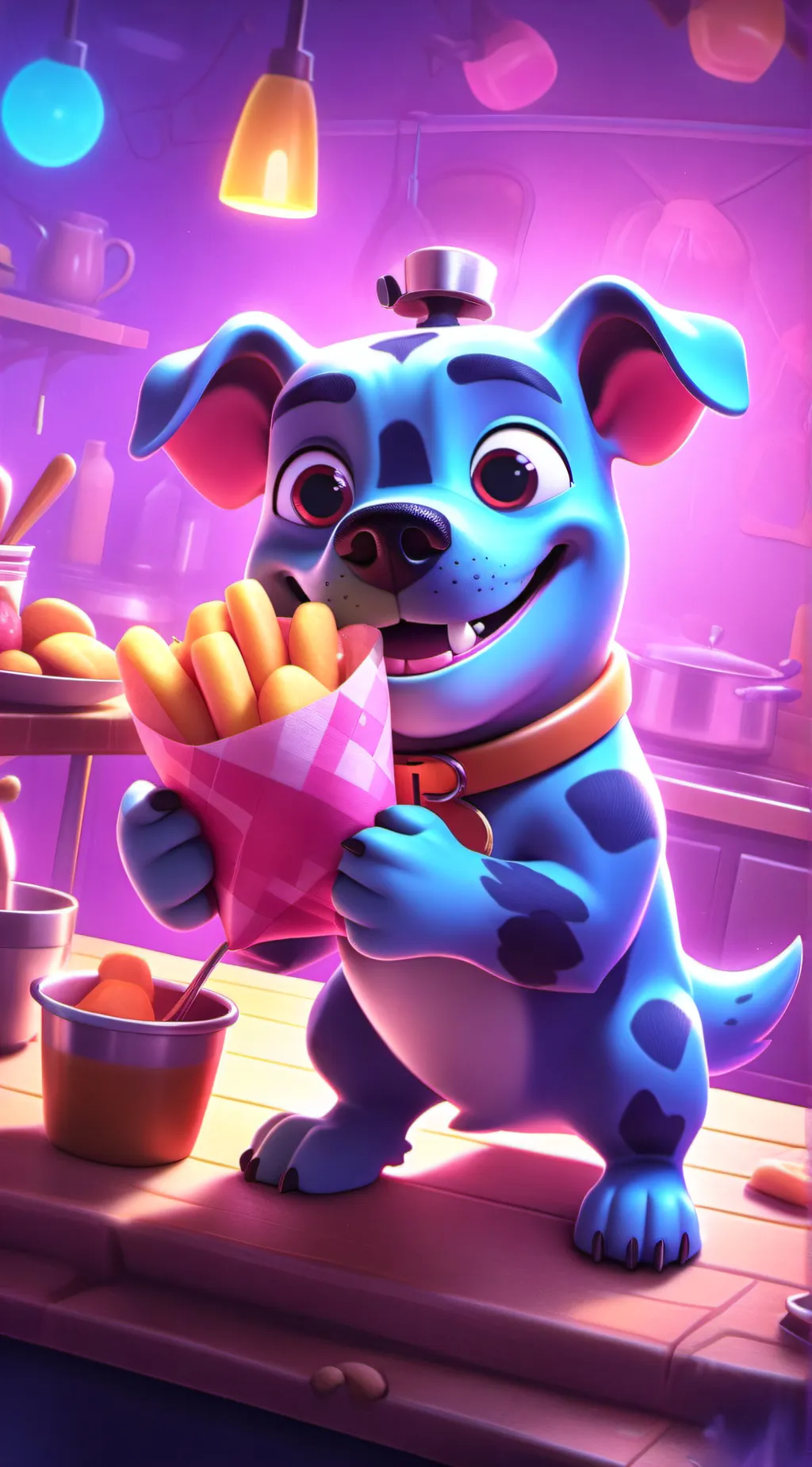 ai character: chikn nuggit background