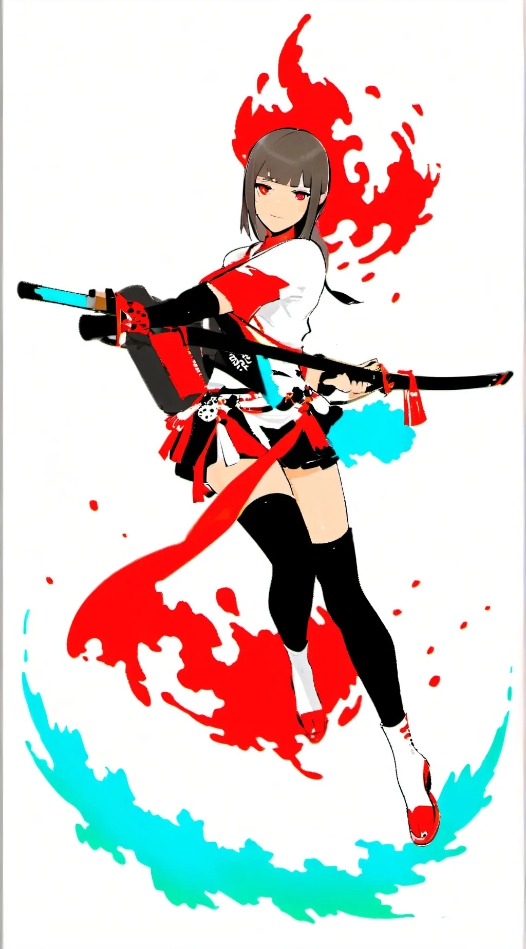 ai character: Yuki, fire hashira background
