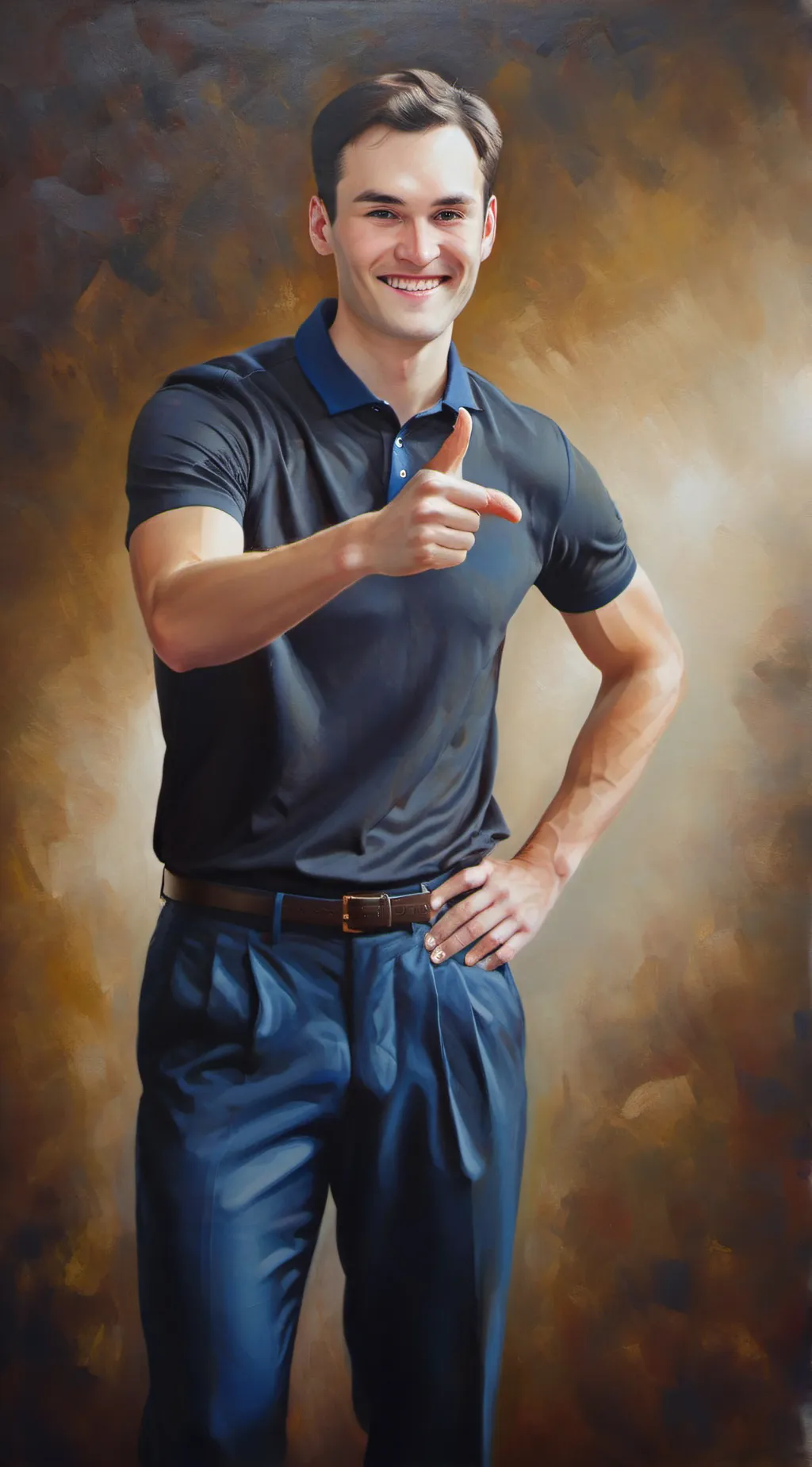 ai character: pointing guy background