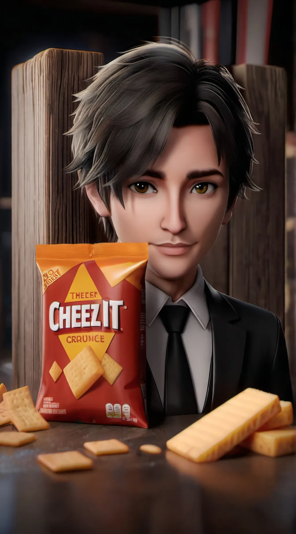 ai character: Cheez it background