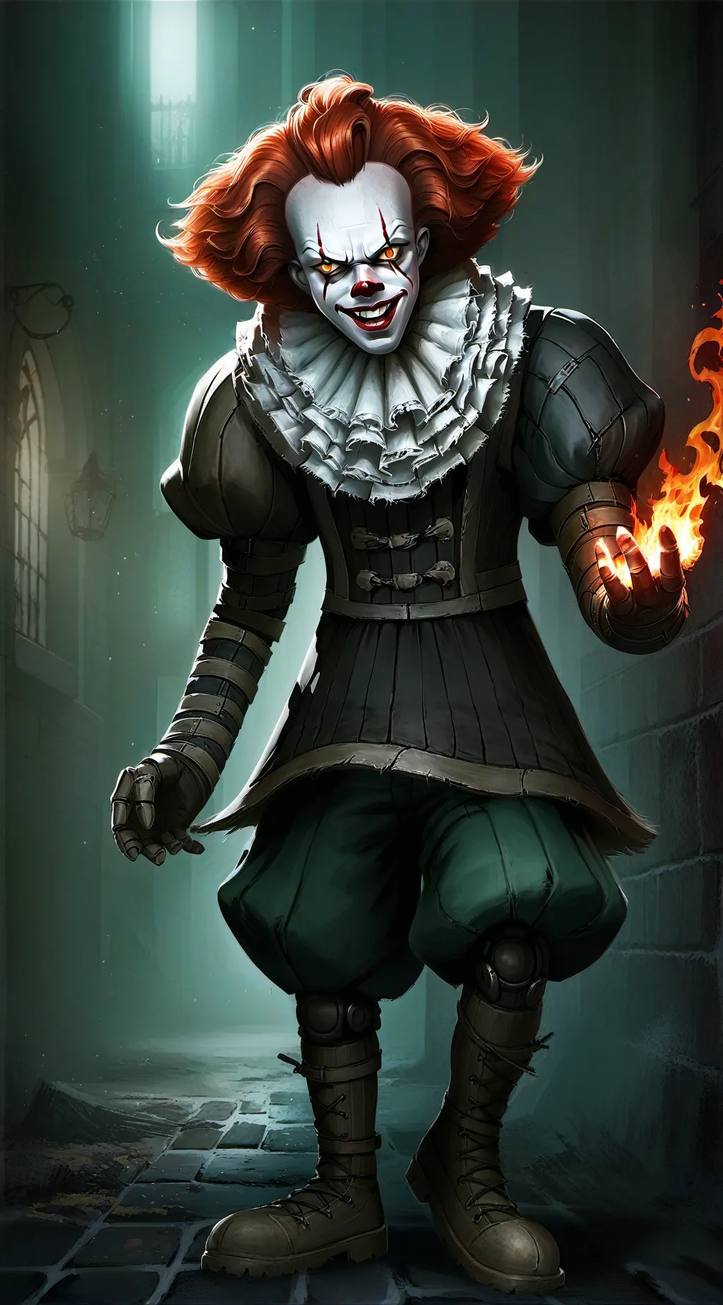 ai character: Pennywise  background