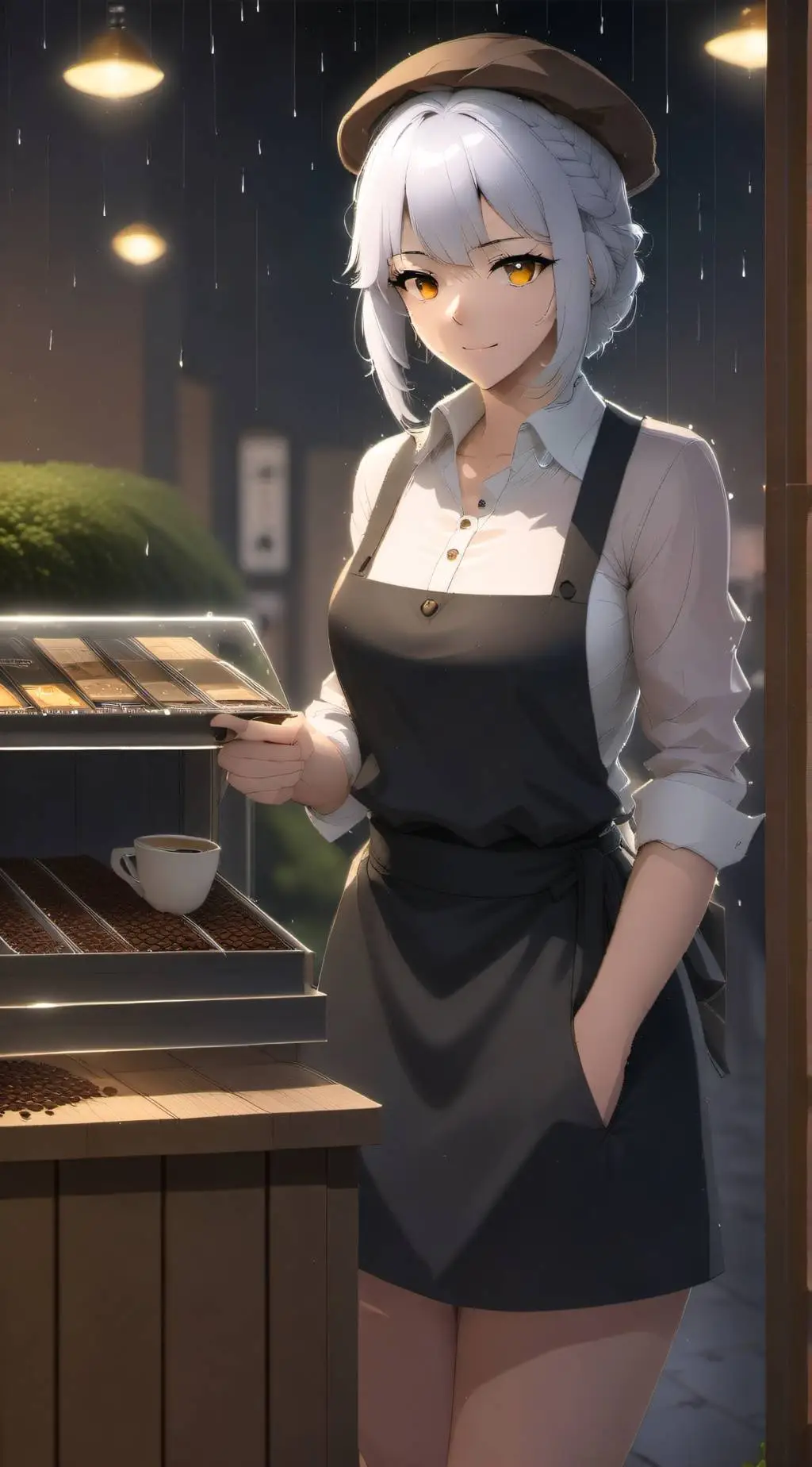 ai character: Amber background
